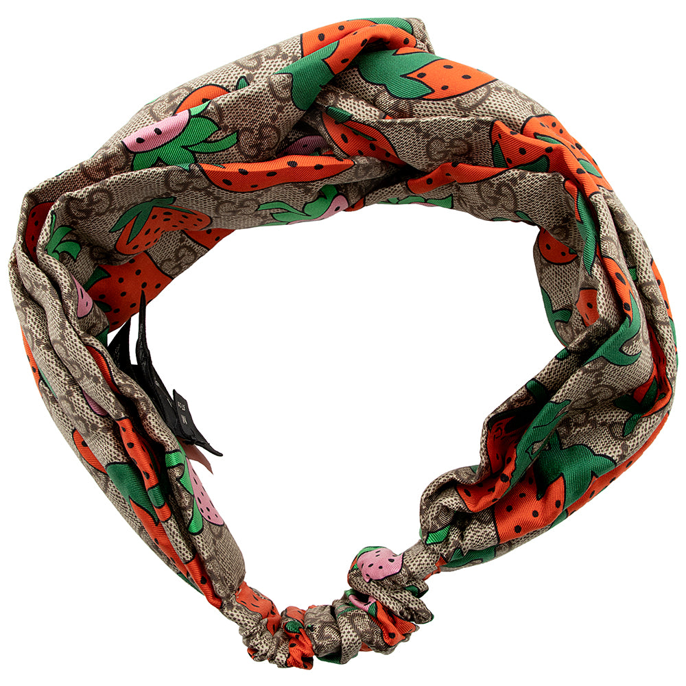 Gucci Silk GG Supreme Strawberry Headband (SHF-18965)