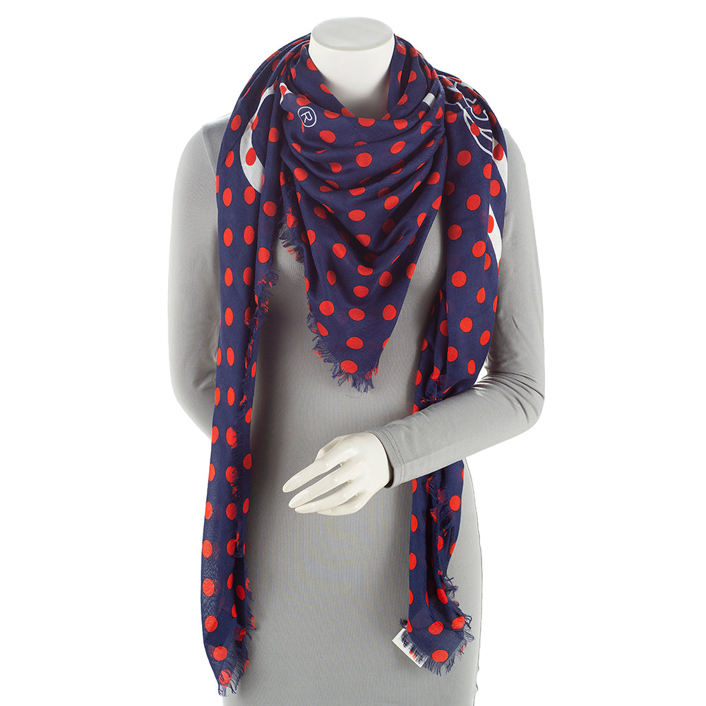 Gucci Silk Modal Vintage Logo Polka Dot 140cm Shawl (SHF-20645)