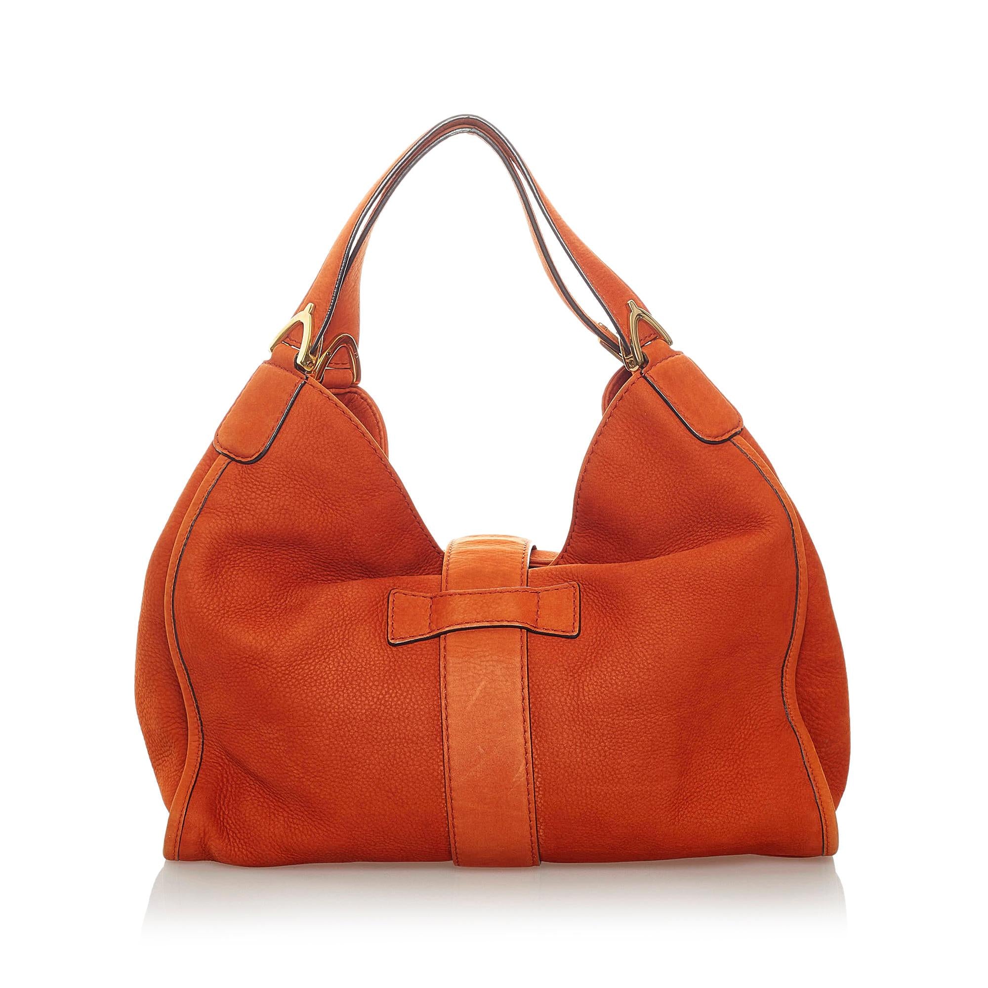 Gucci Soft Stirrup Nubuck Leather Tote Bag (SHG-32597)