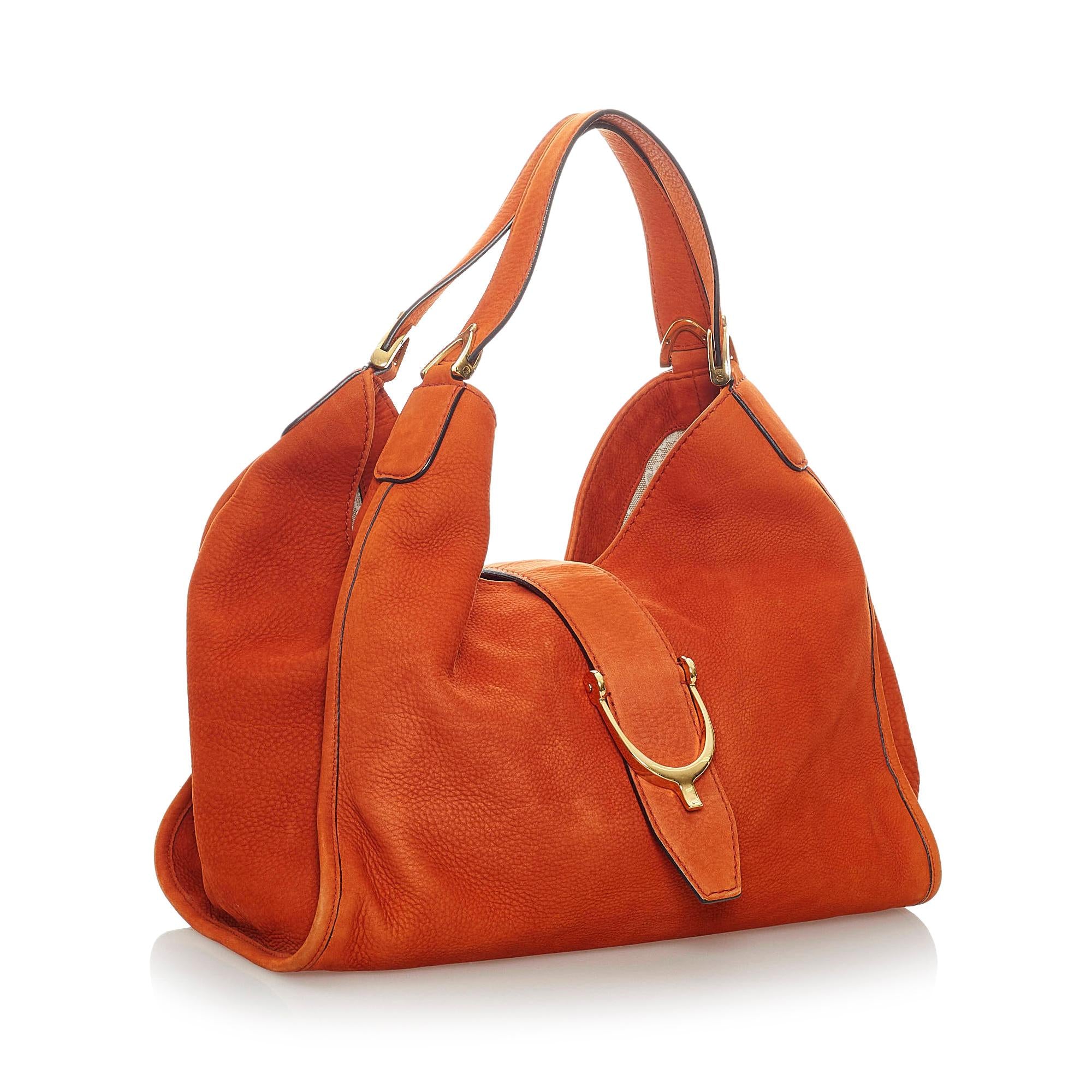 Gucci Soft Stirrup Nubuck Leather Tote Bag (SHG-32597)