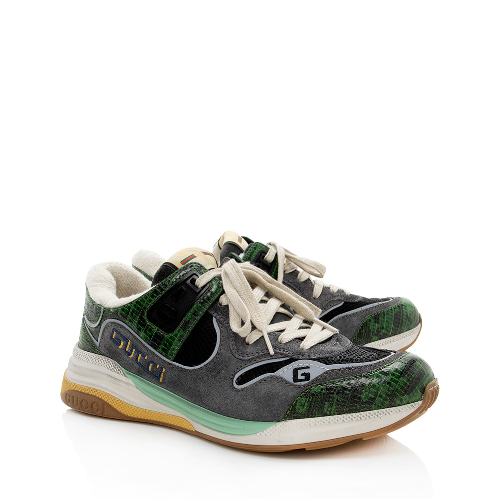 Gucci Suede Calfskin Tejus Printed Ultrapace Sneakers - Mens Size 7.5 / 37.5 (SHF-17943)