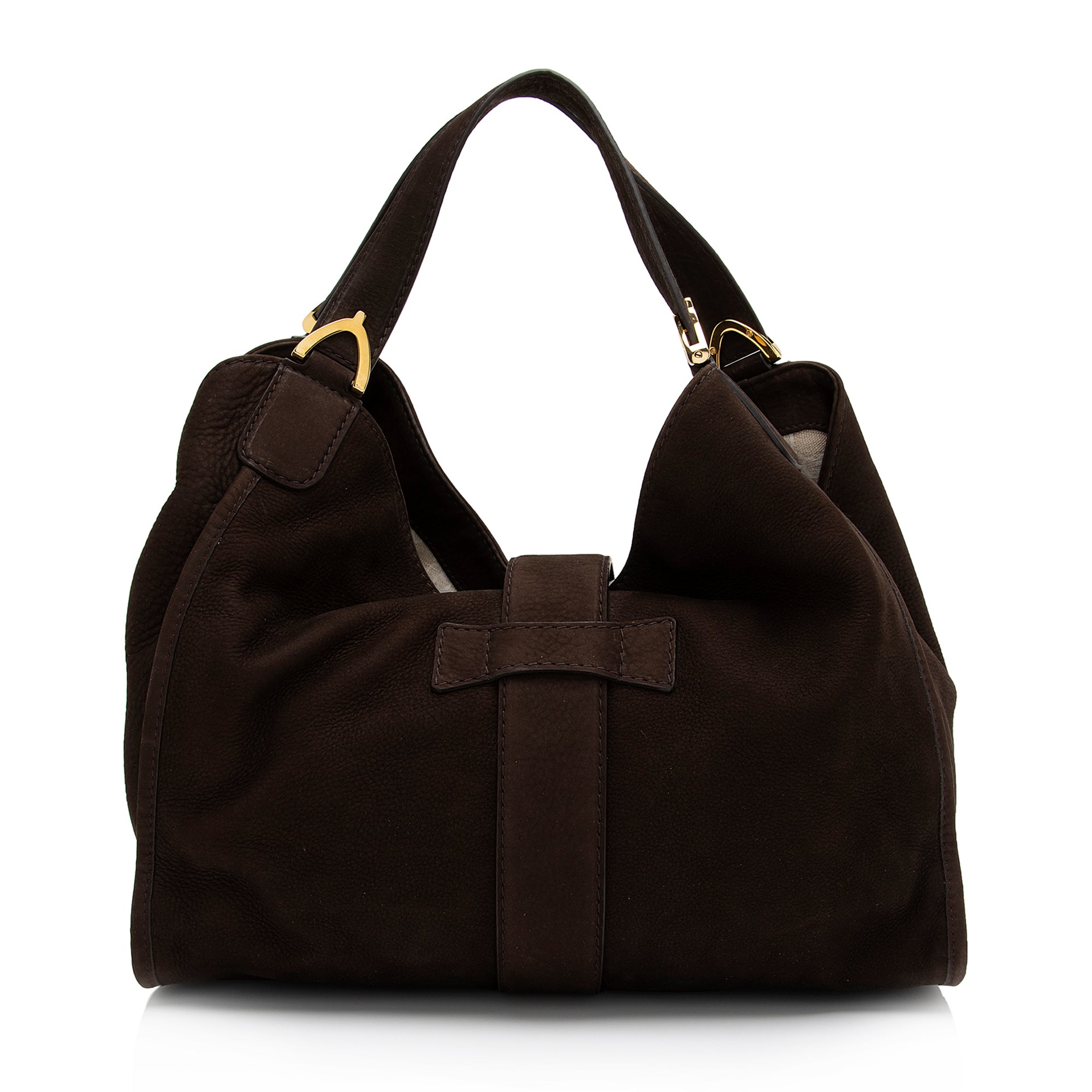 Gucci Suede Stirrup Tote (SHF-XdZ15l)