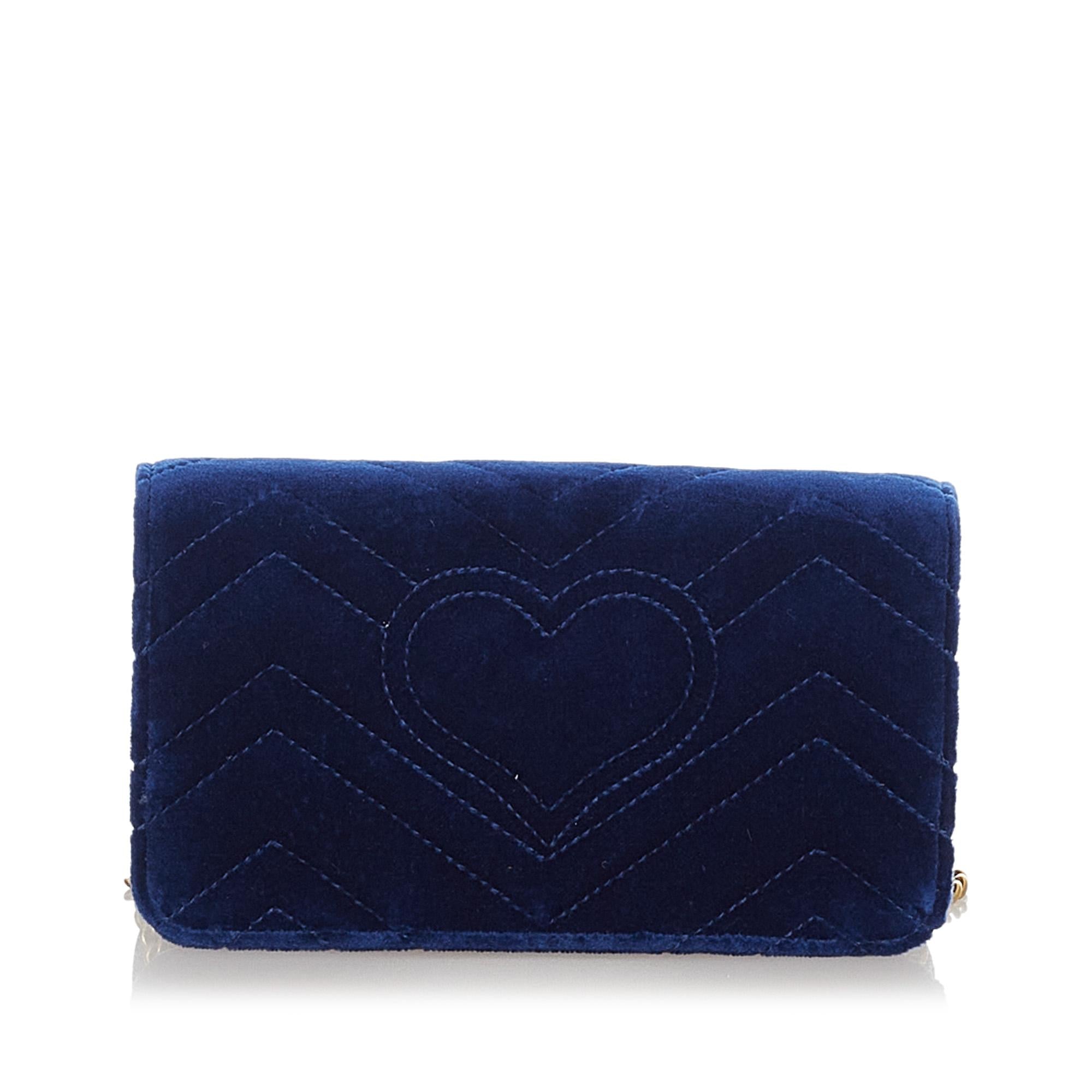 Gucci Super Mini GG Marmont Velvet Crossbody Bag (SHG-32500)