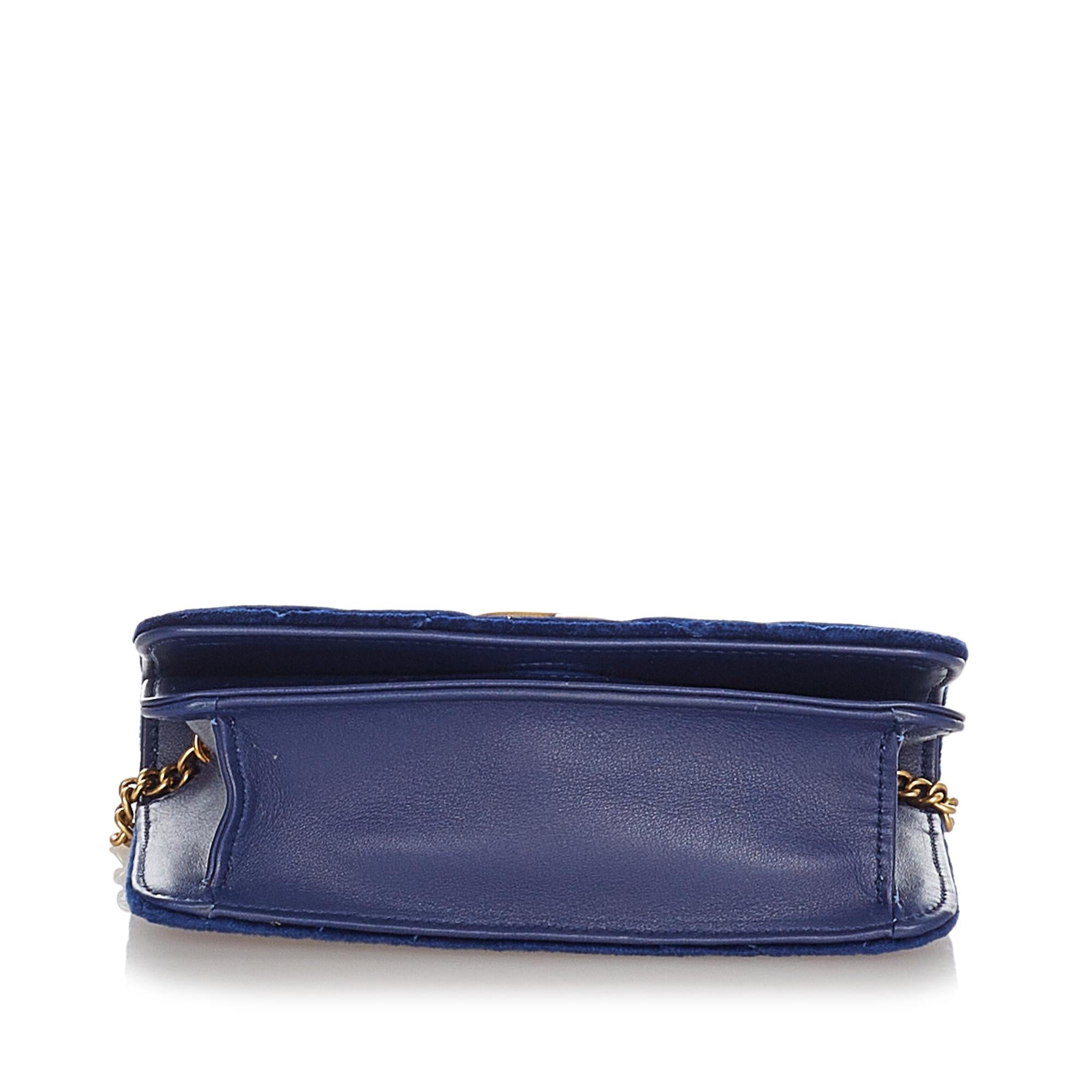 Gucci Super Mini GG Marmont Velvet Crossbody Bag (SHG-32500)