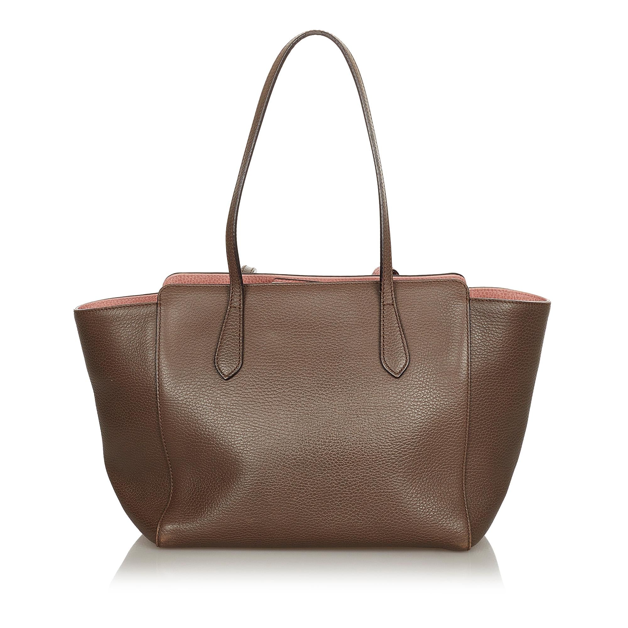 Gucci Swing Leather Tote Bag (SHG-25764)