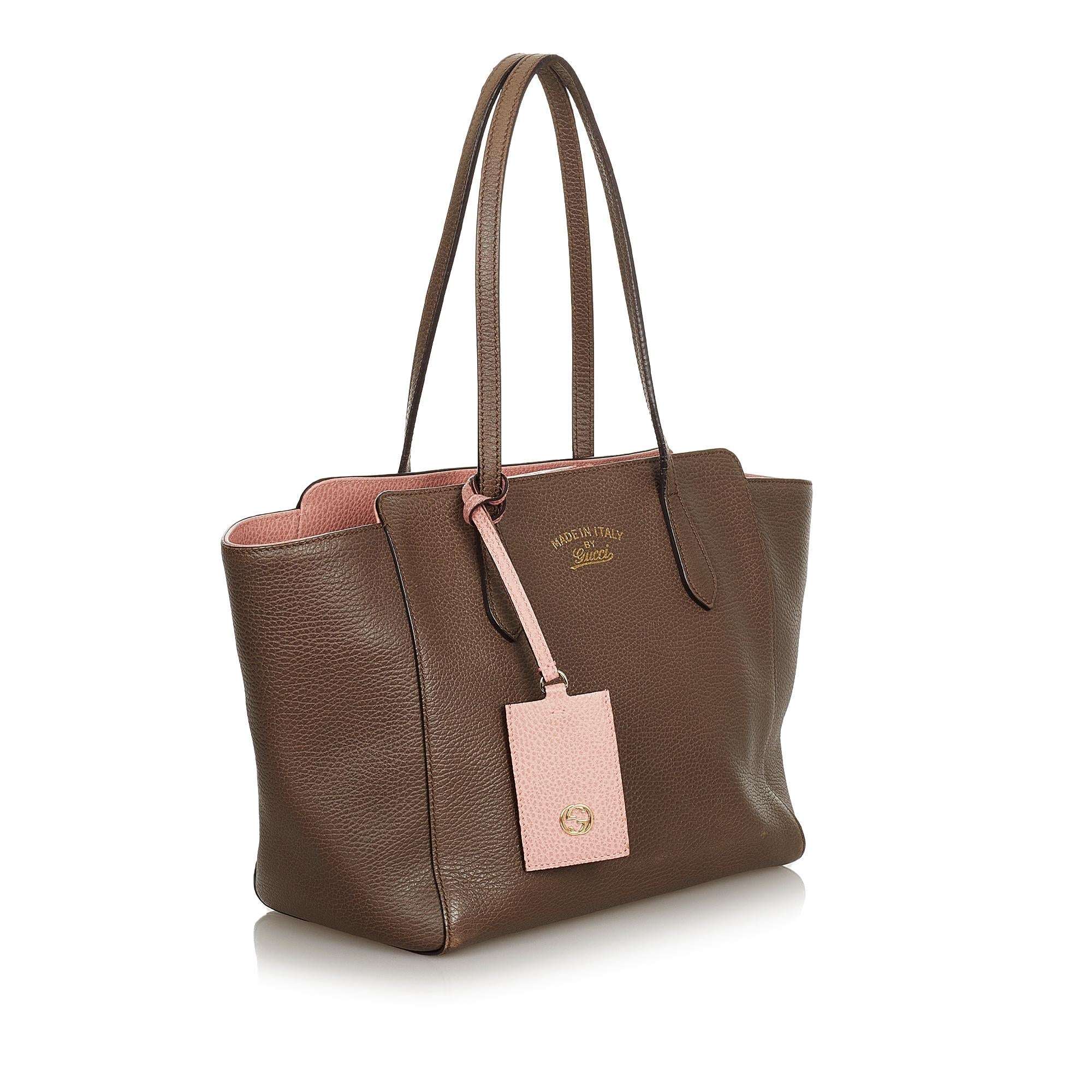 Gucci Swing Leather Tote Bag (SHG-25764)