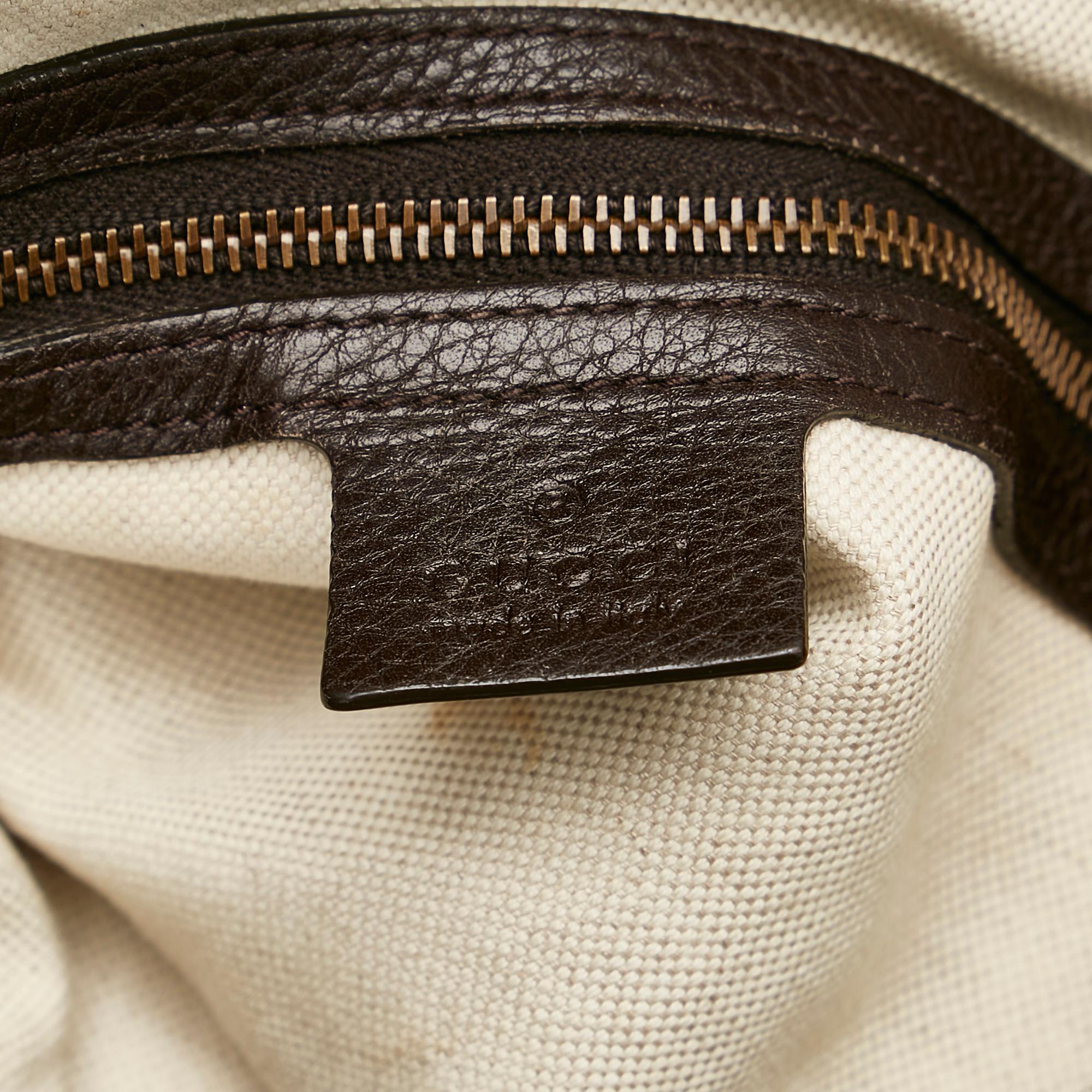 Gucci Twill Leather Shoulder Bag (SHG-31844)