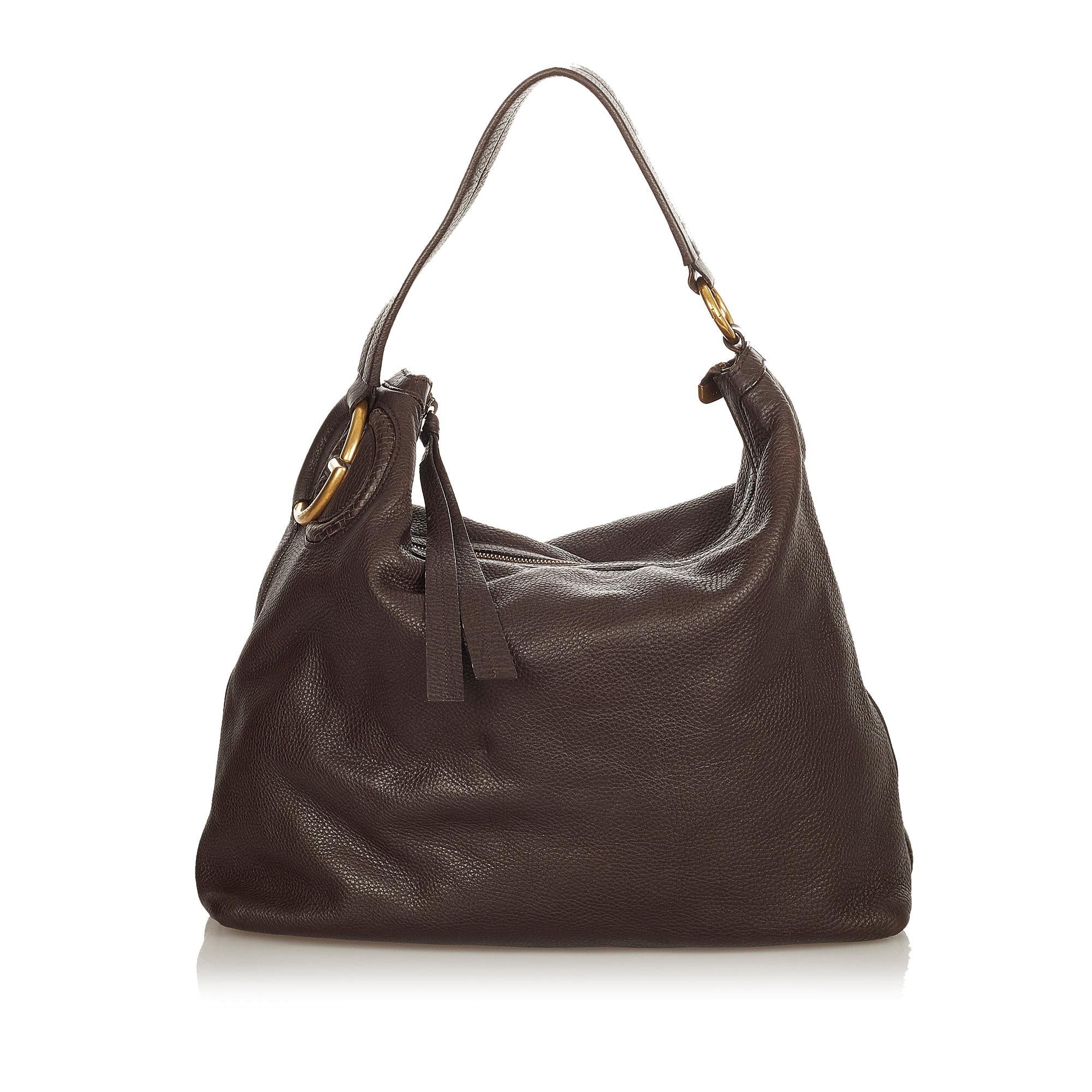 Gucci Twill Leather Shoulder Bag (SHG-31844)