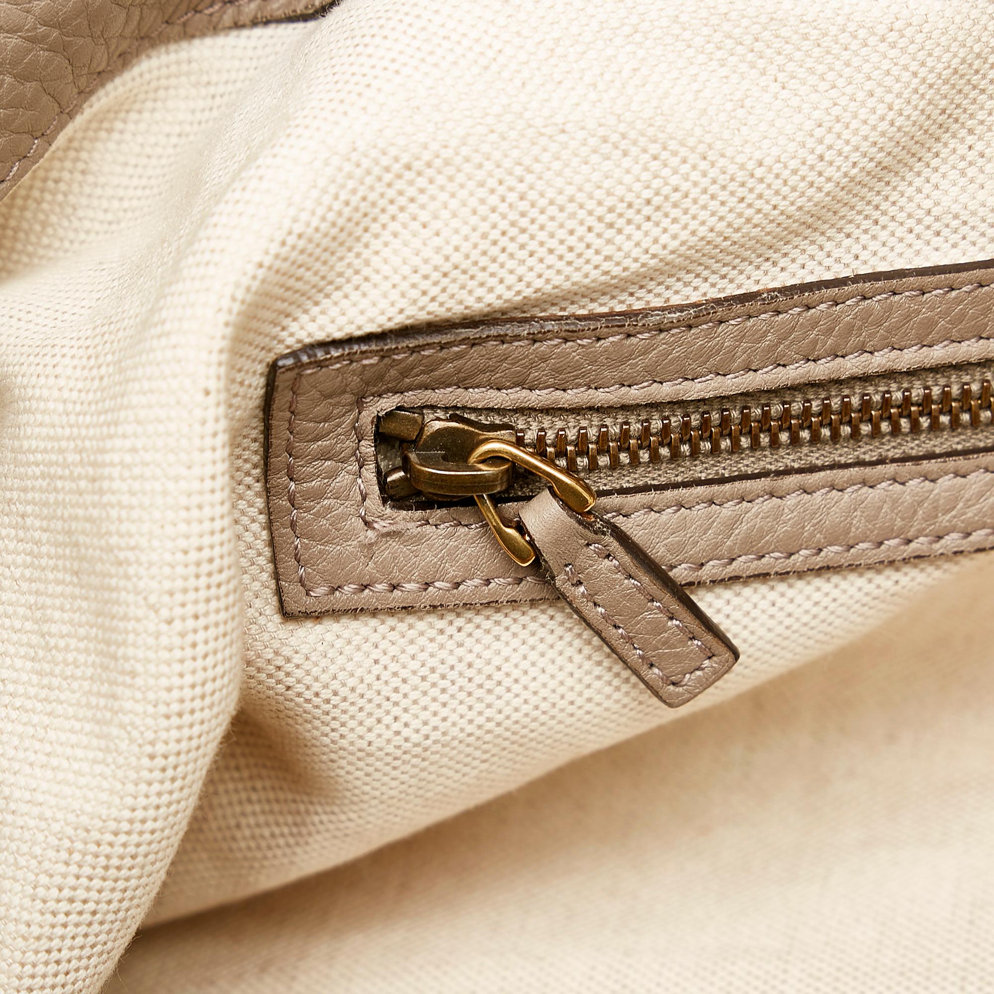 Gucci Twill Leather Tote Bag (SHG-32764)