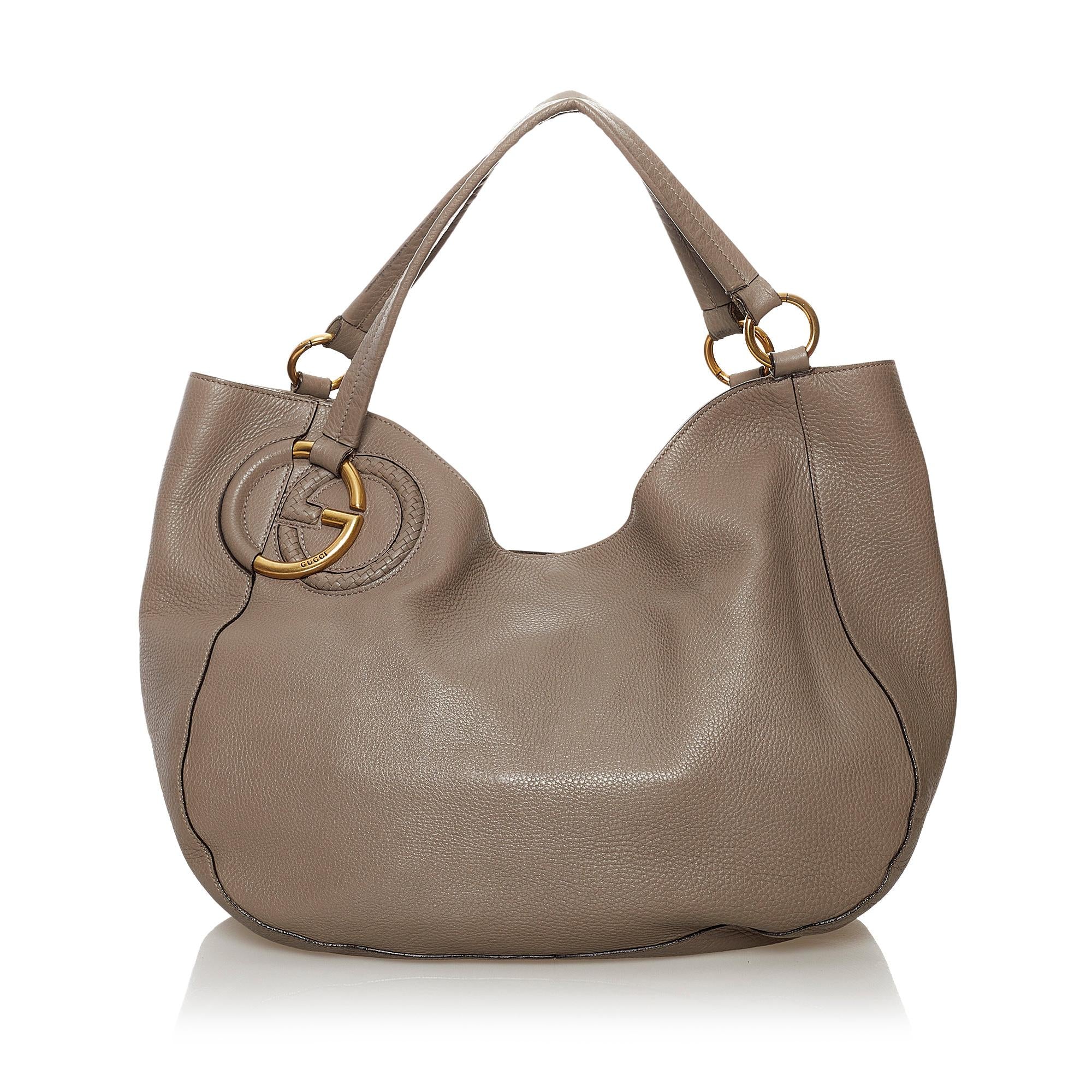 Gucci Twill Leather Tote Bag (SHG-32764)