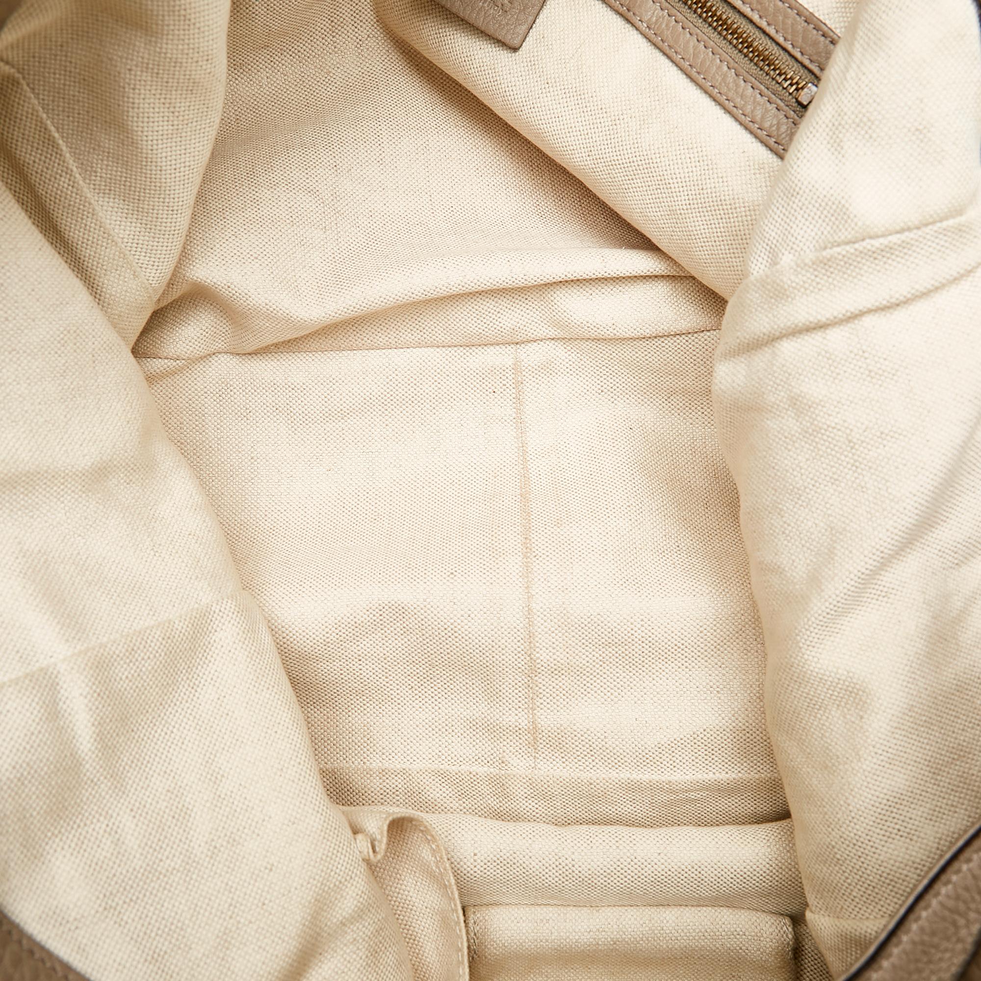 Gucci Twill Leather Tote Bag (SHG-32764)