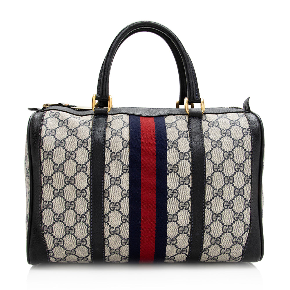 Gucci Vintage GG Plus Web Boston Satchel (SHF-20508)