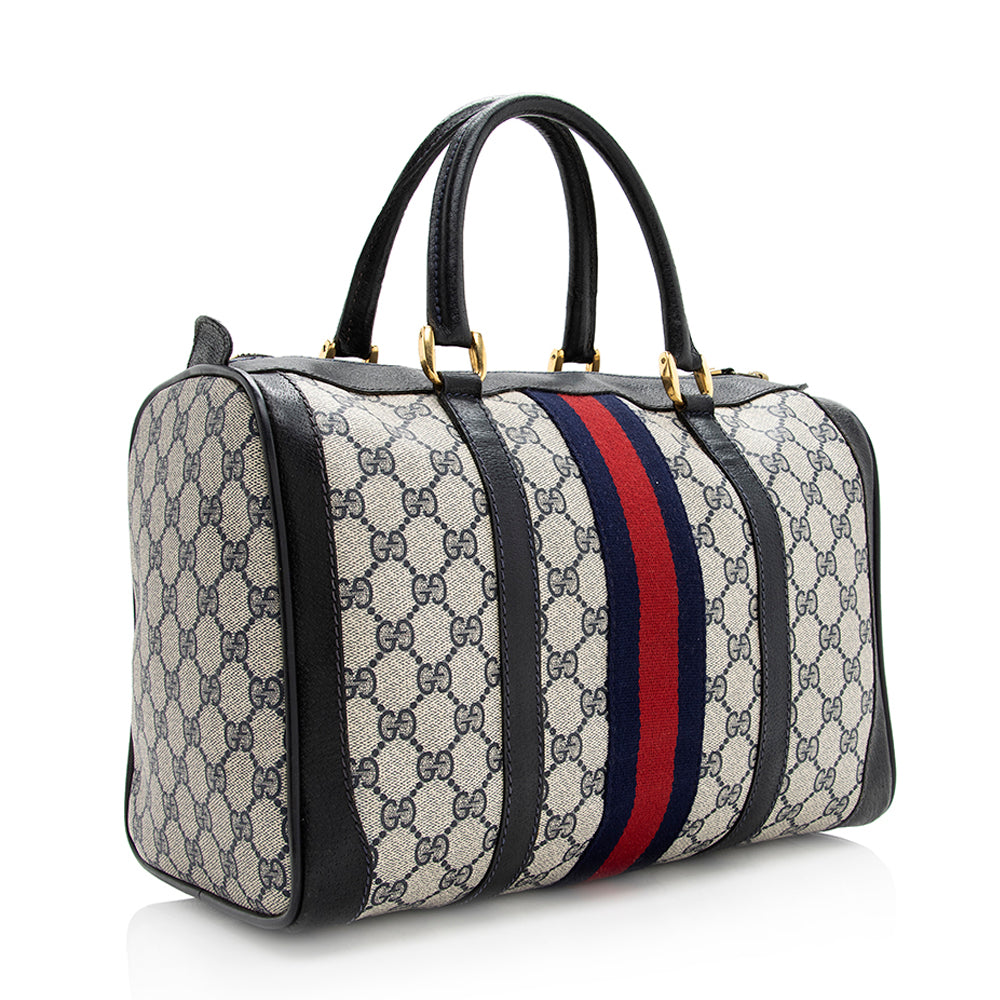 Gucci Vintage GG Plus Web Boston Satchel (SHF-20508)