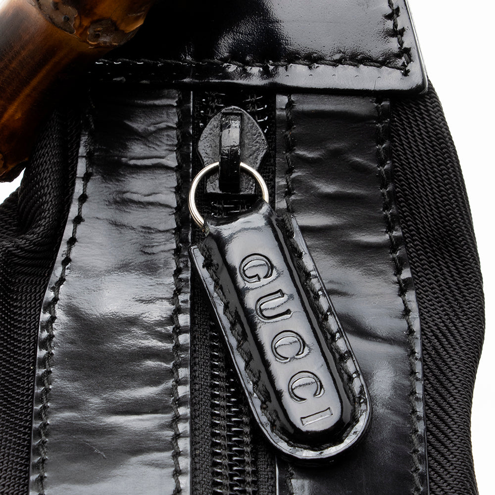 Gucci Vintage Nylon Bamboo Hobo (SHF-20445)