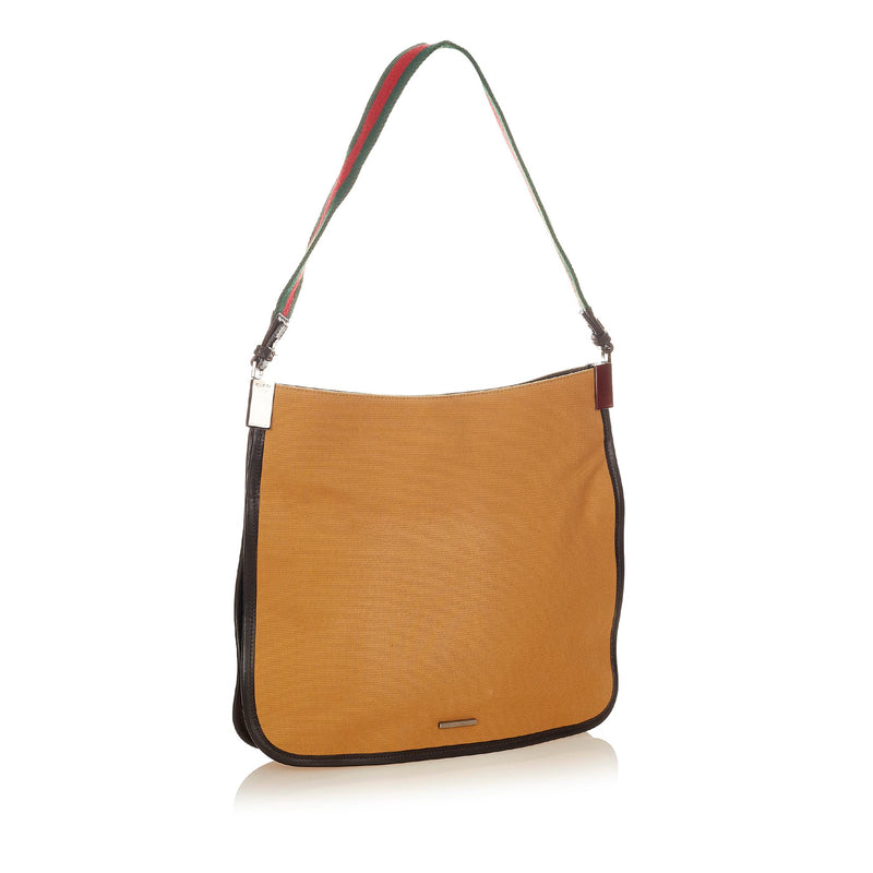 Gucci Web Canvas Shoulder Bag (SHG-25119)