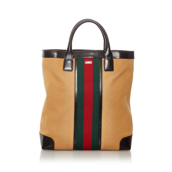 Gucci Web Canvas Tote Bag (SHG-27347)