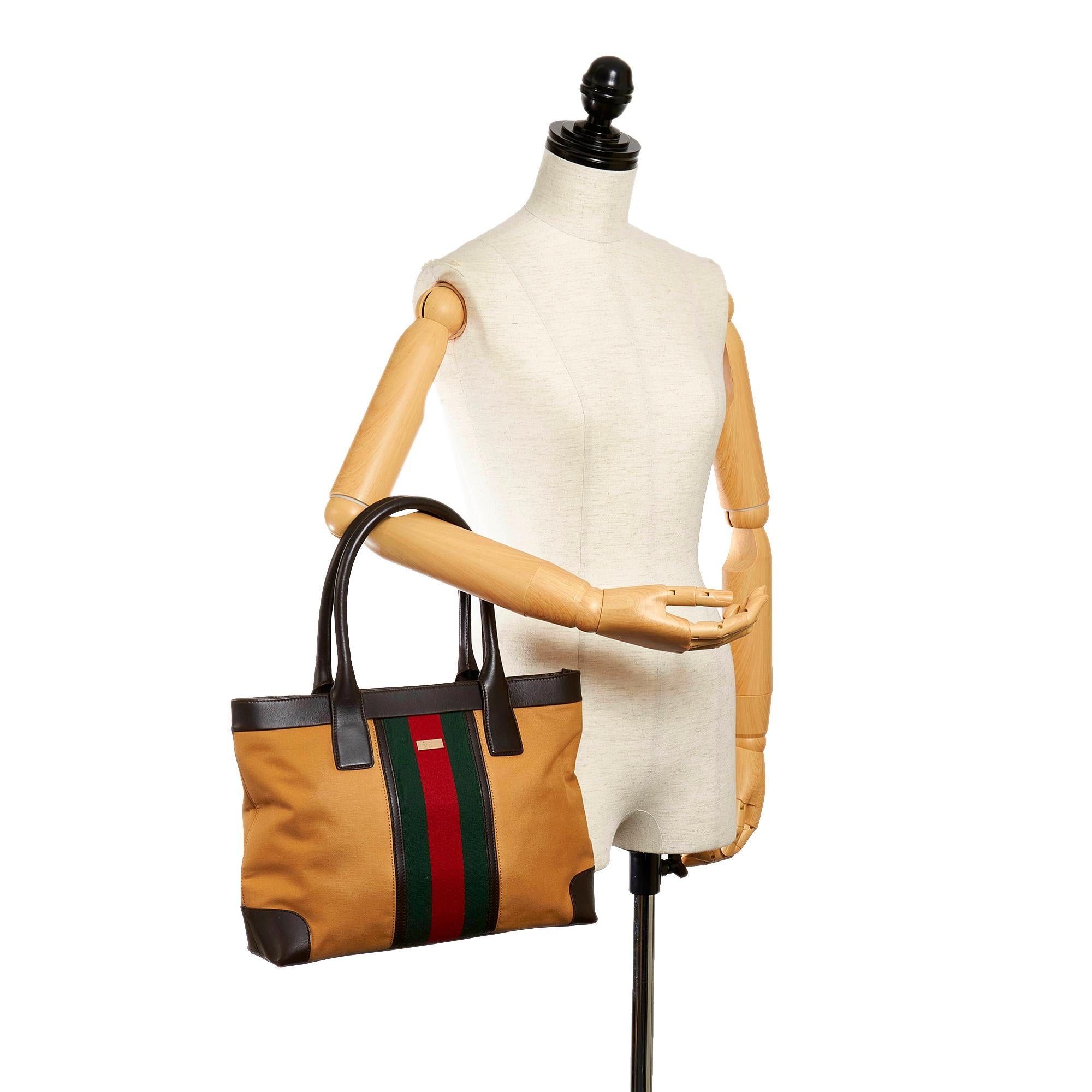 Gucci Web Canvas Tote Bag (SHG-29055)