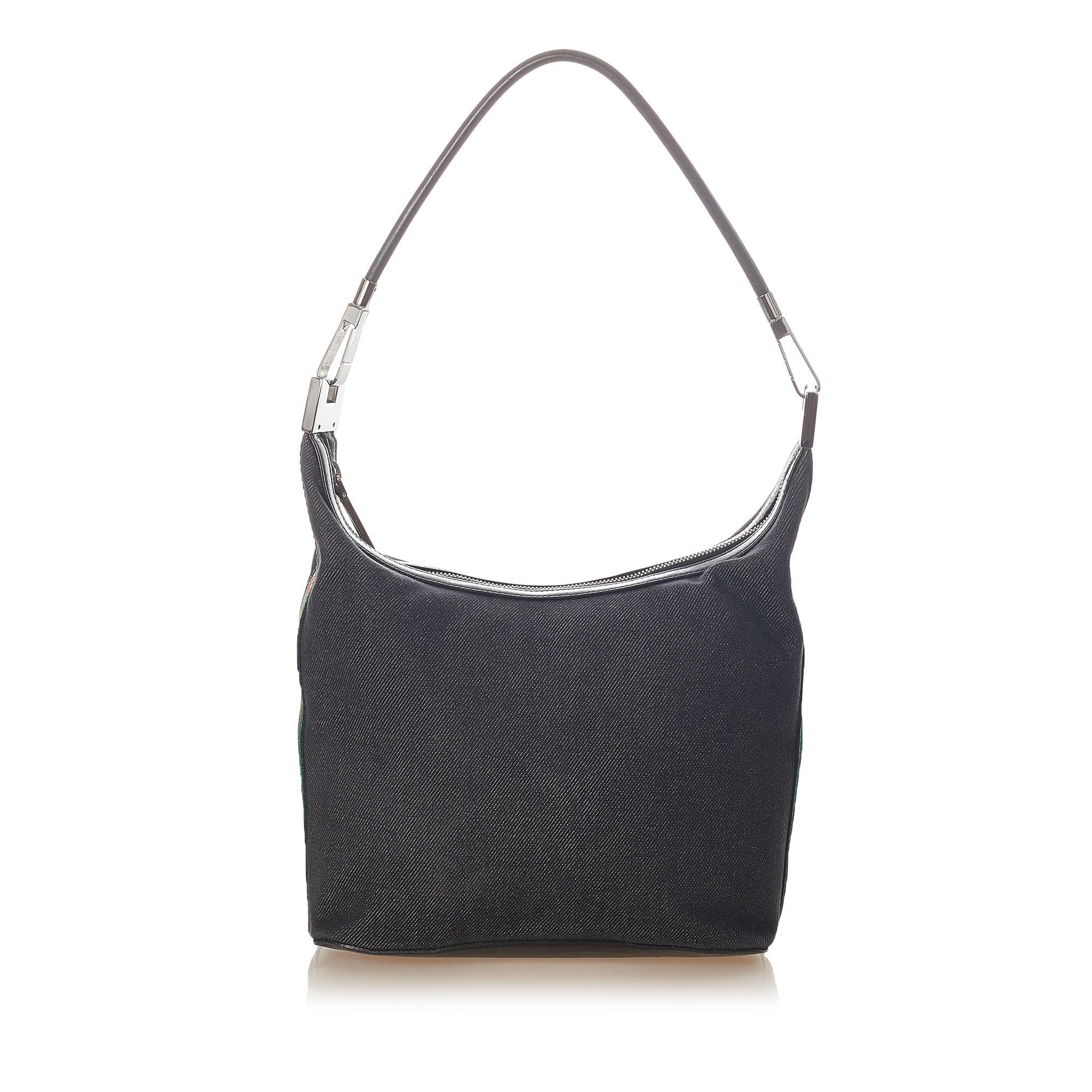 Gucci Web Denim Shoulder Bag (SHG-32504)