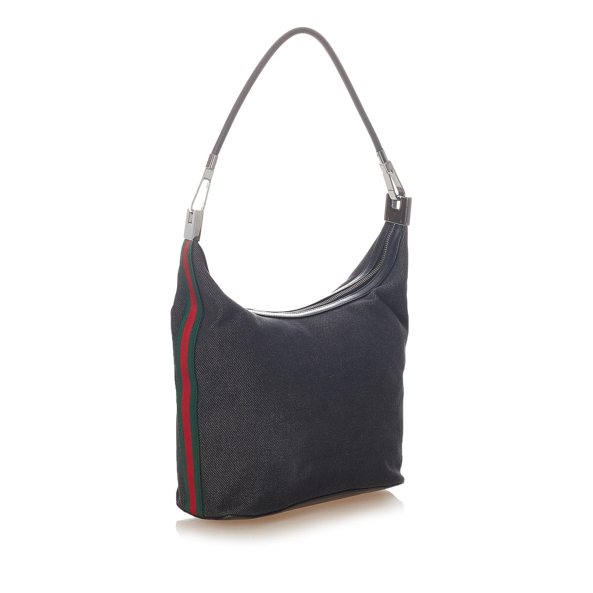 Gucci Web Denim Shoulder Bag (SHG-32504)