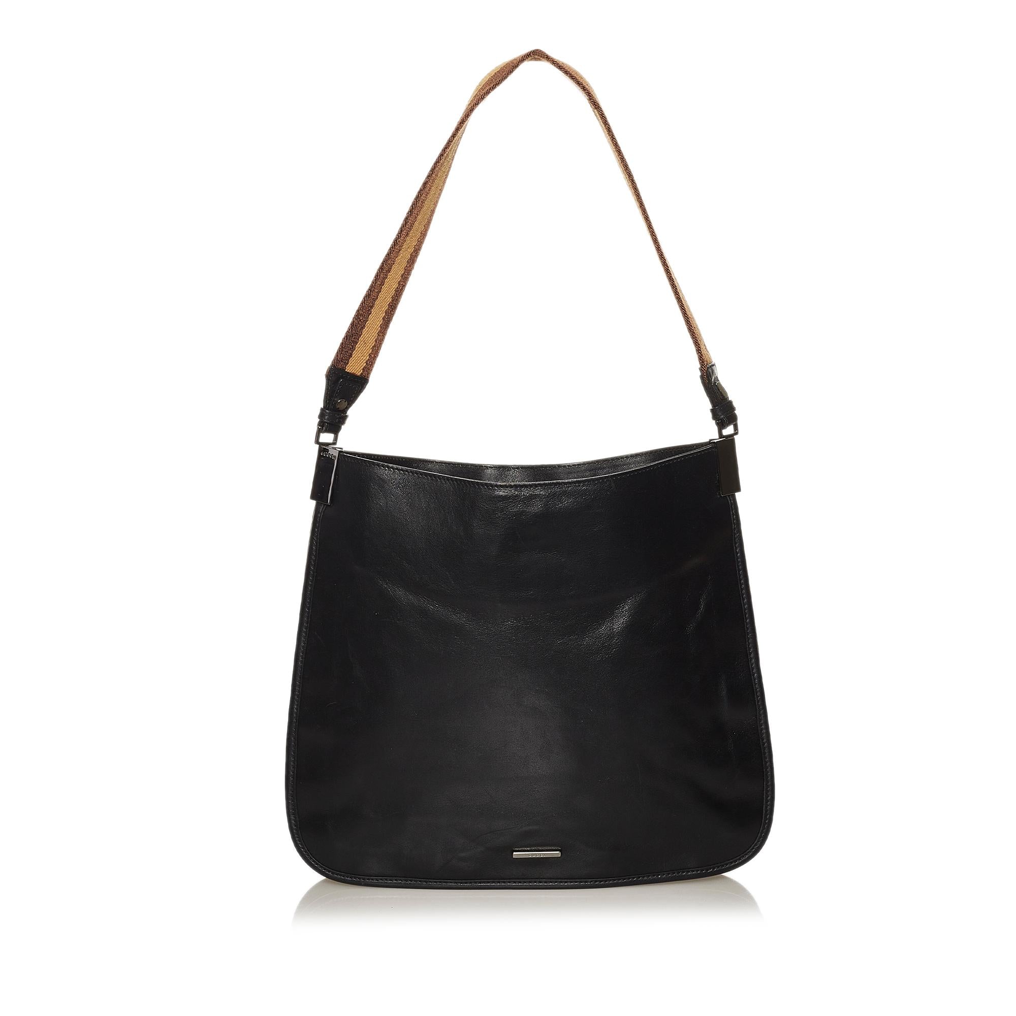 Gucci Web Leather Shoulder Bag (SHG-28499)