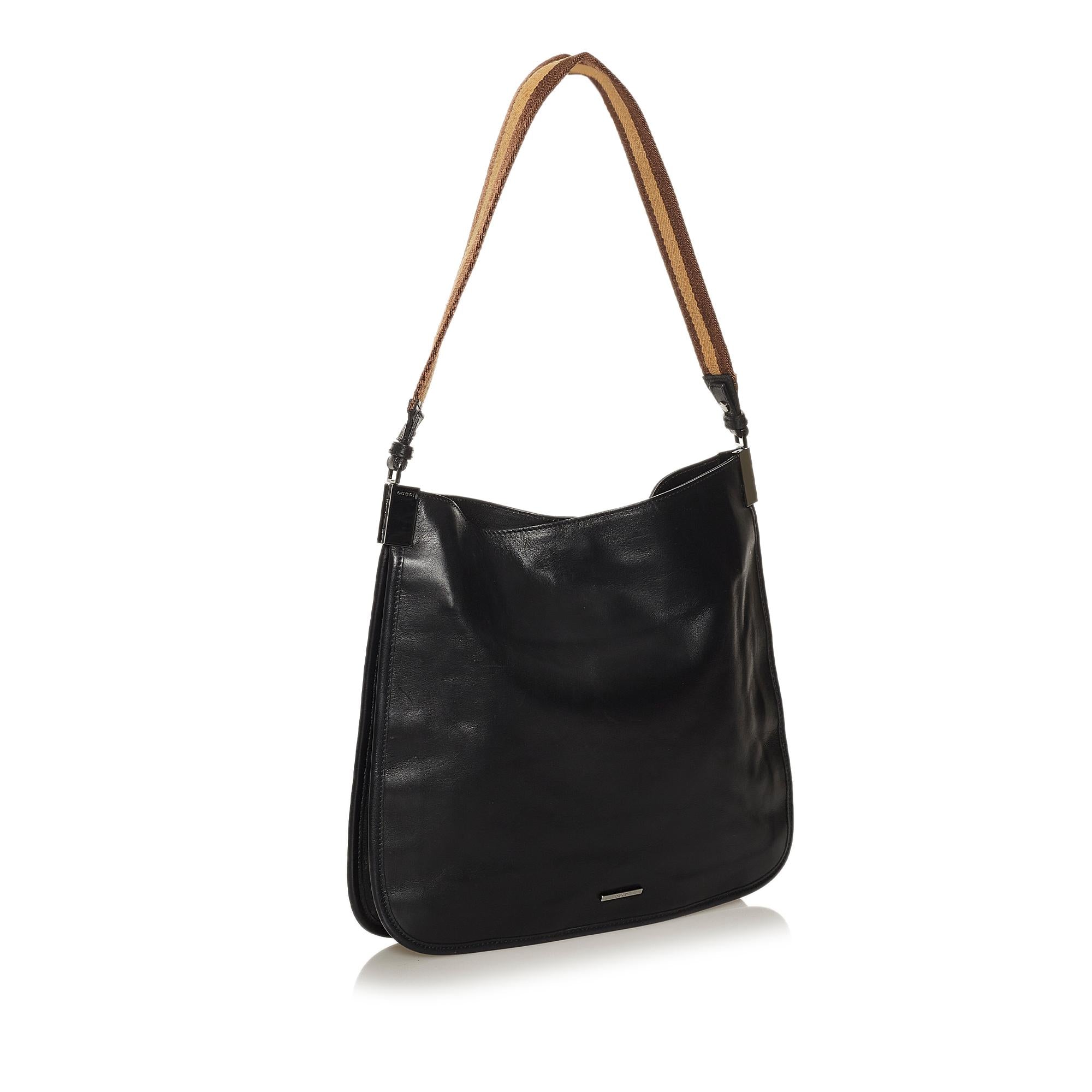 Gucci Web Leather Shoulder Bag (SHG-28499)