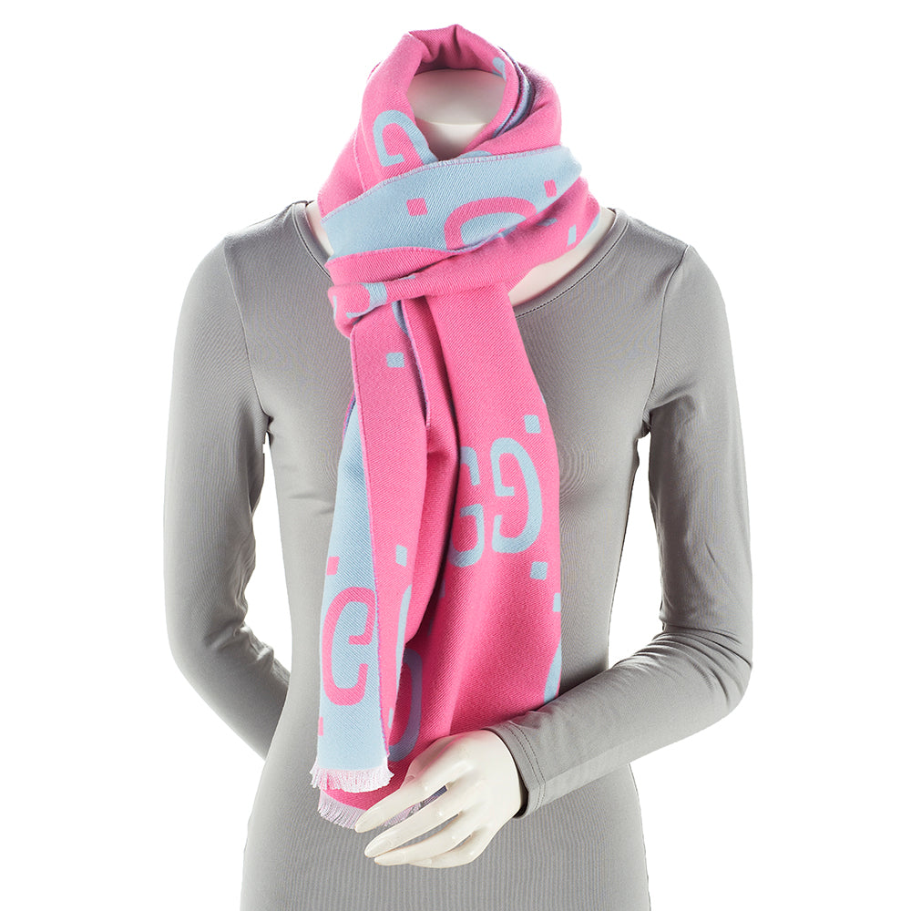 Gucci Wool Silk GG Scarf (SHF-20646)