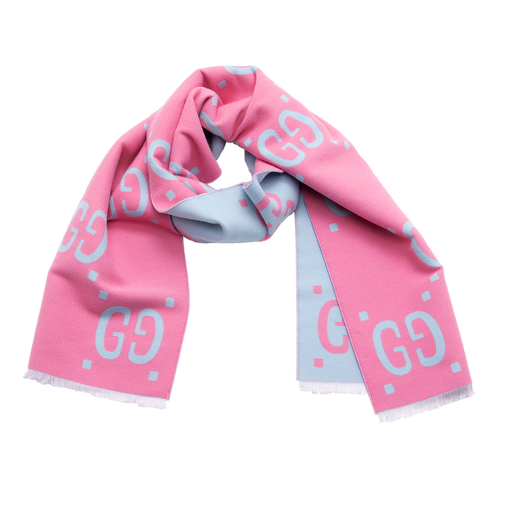 Gucci Wool Silk GG Scarf (SHF-20646)