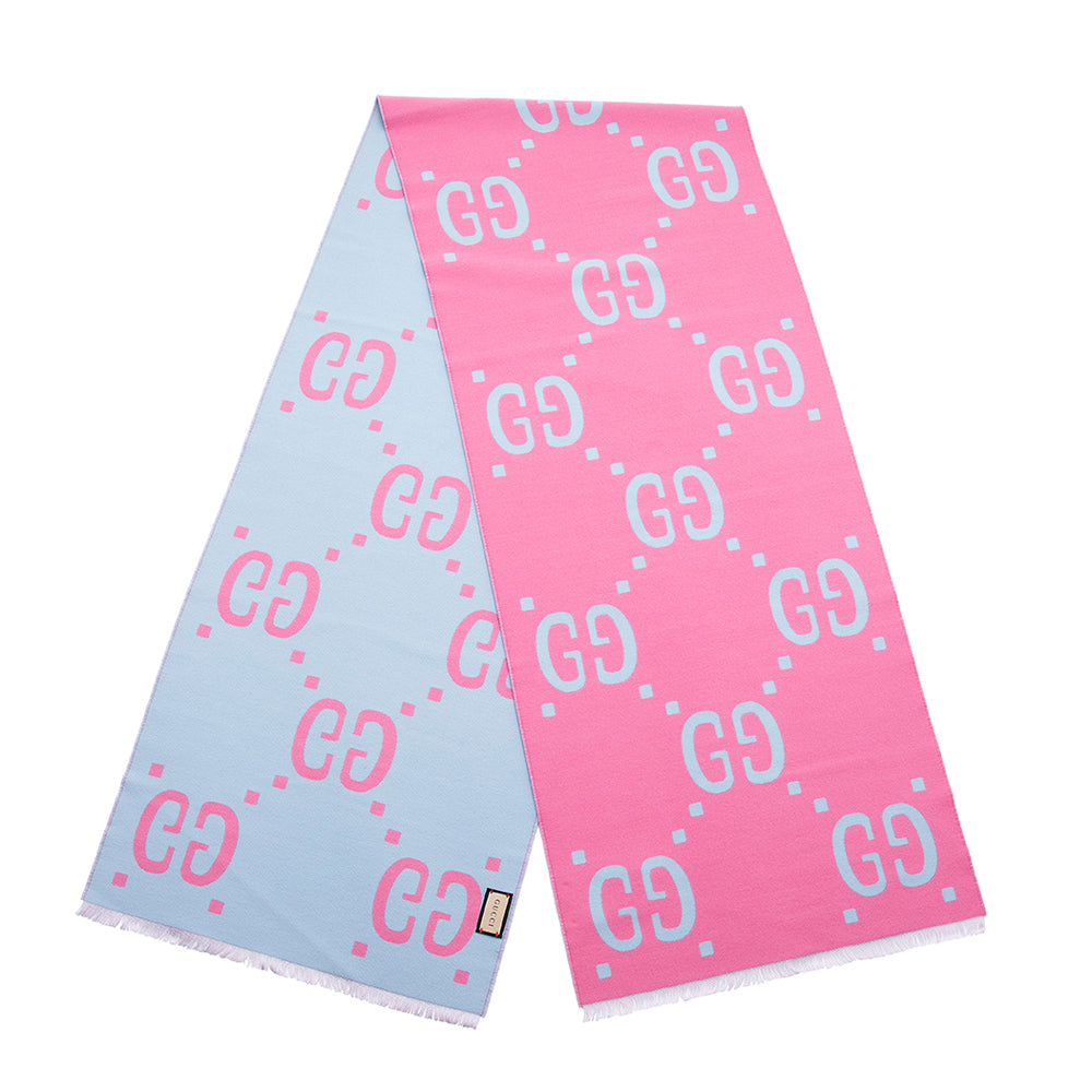 Gucci Wool Silk GG Scarf (SHF-20646)