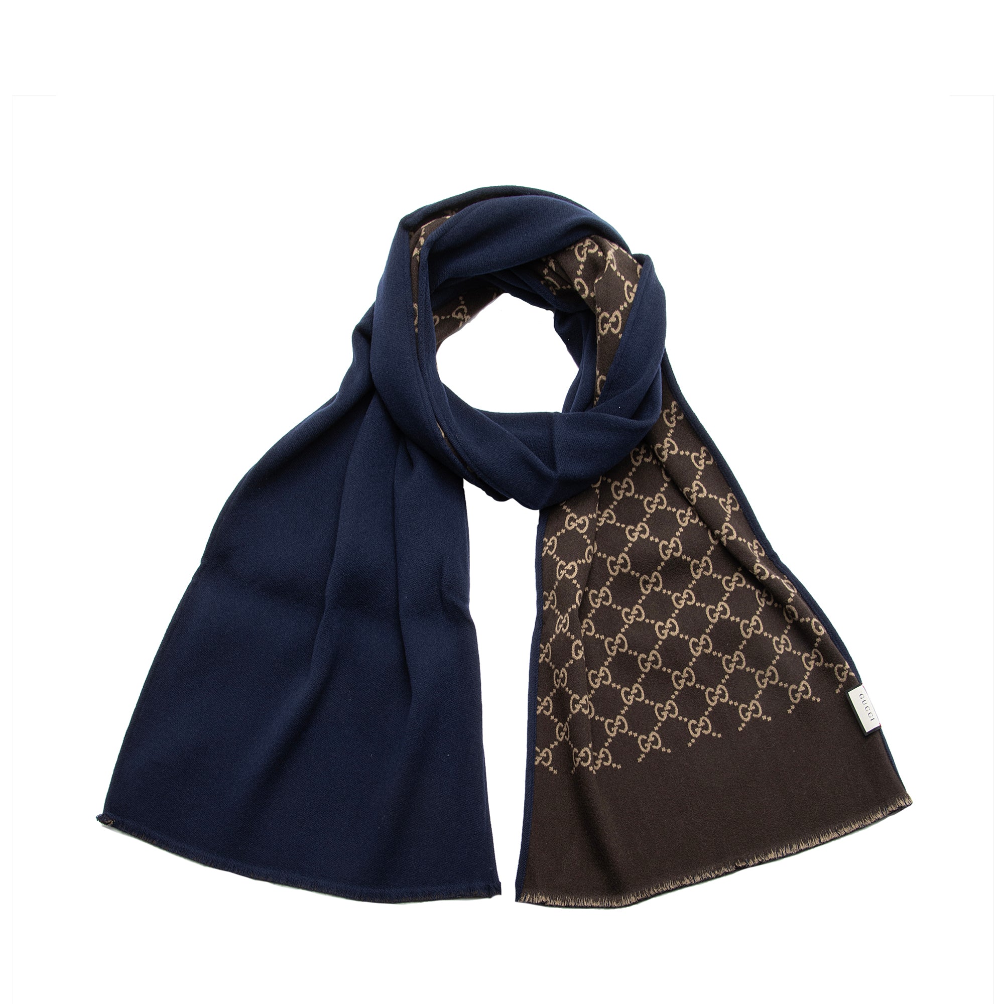 Gucci Wool Silk GG Scarf (SHF-22463)