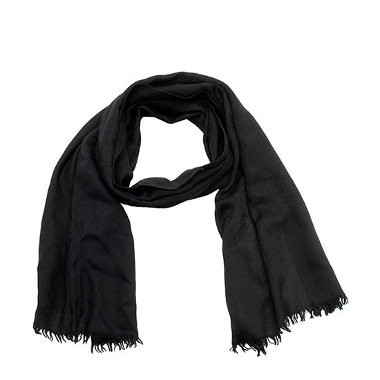 Gucci Wool Silk GG Scarf (SHF-23386)