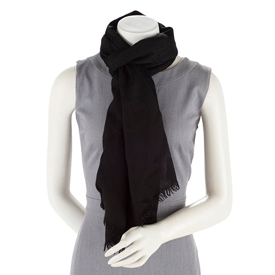 Gucci Wool Silk GG Scarf (SHF-23386)