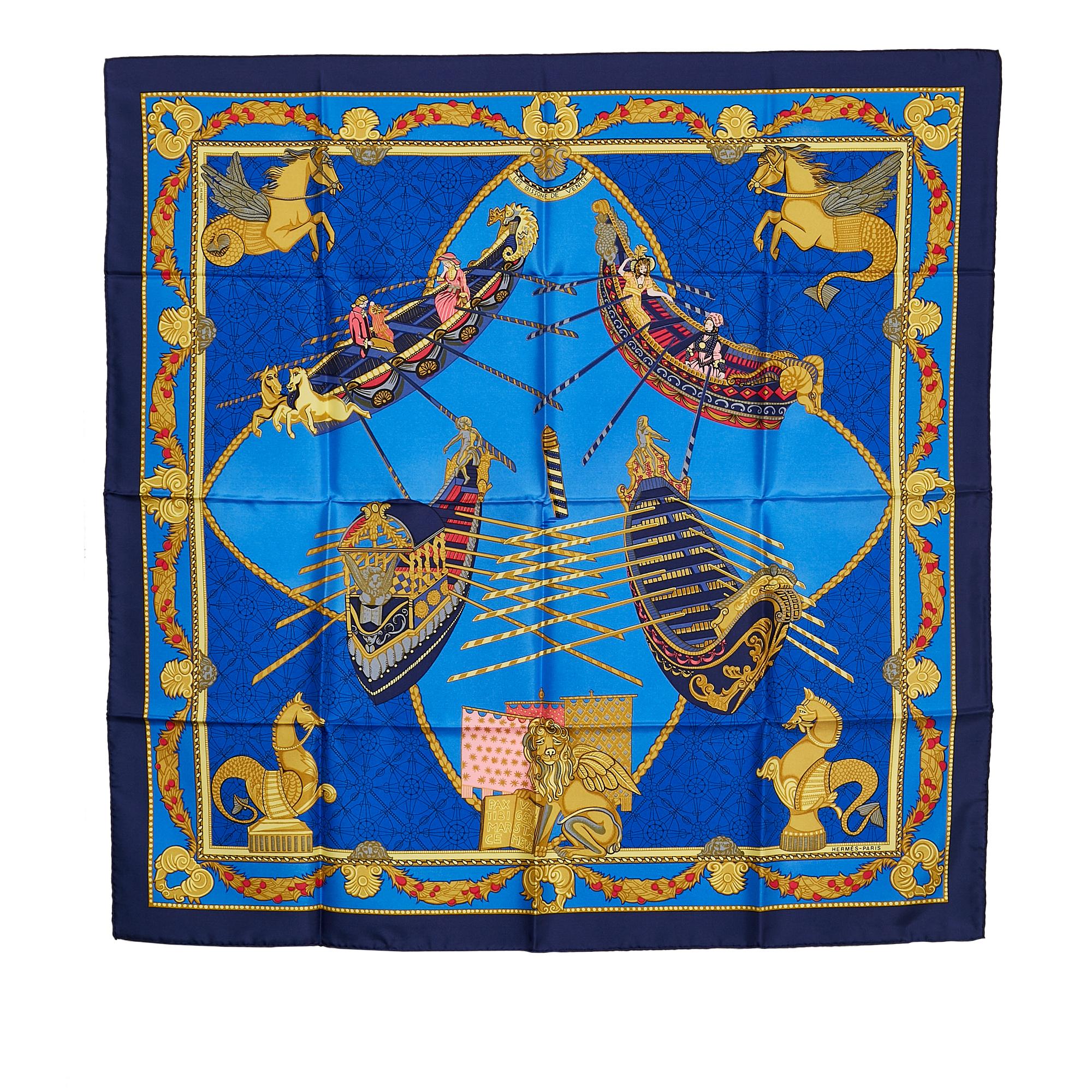 Hermes Les Bissone de Venise Silk Scarf (SHG-36506)