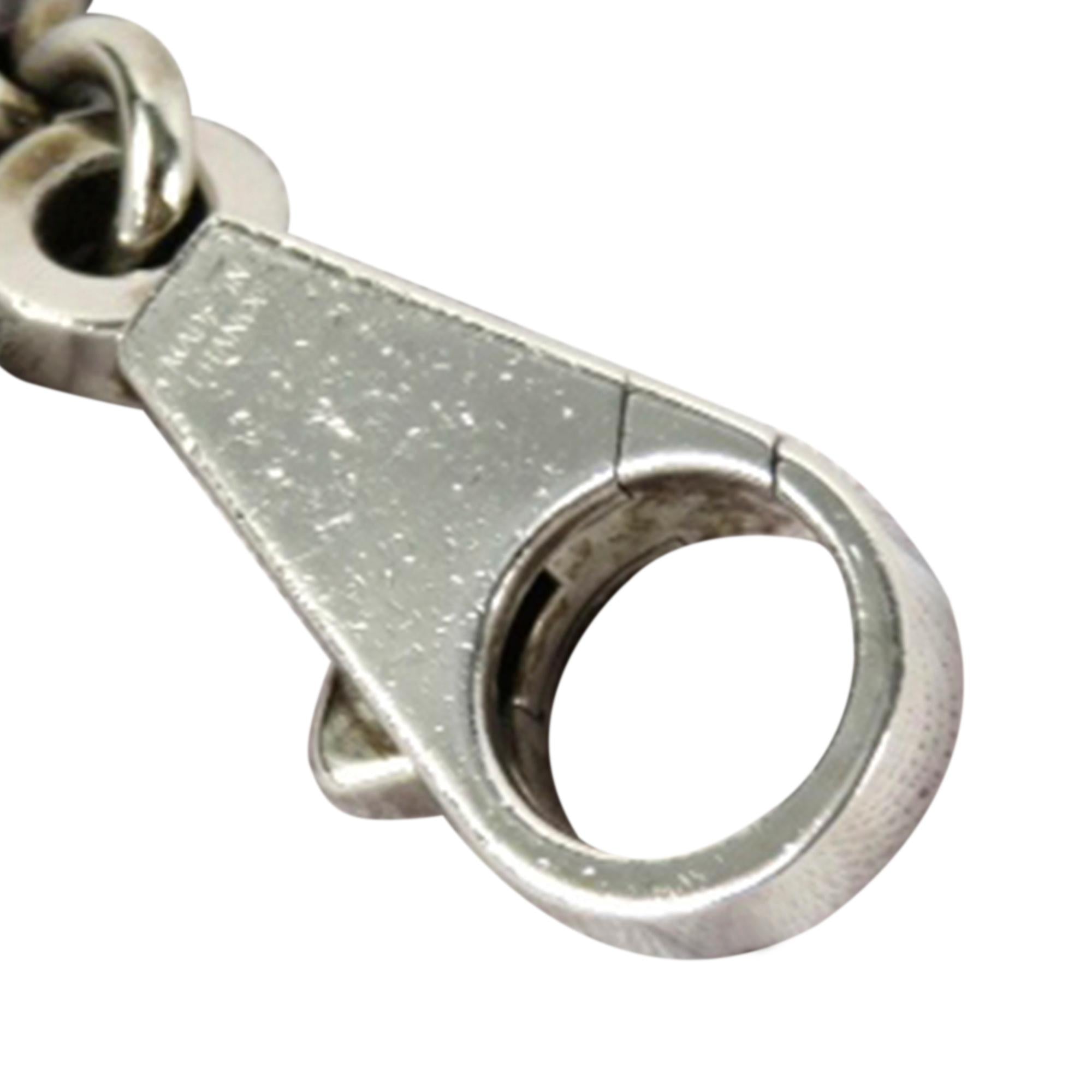 Hermes Olga Breloque Palladium and Leather Bag Charm (SHG-36999)