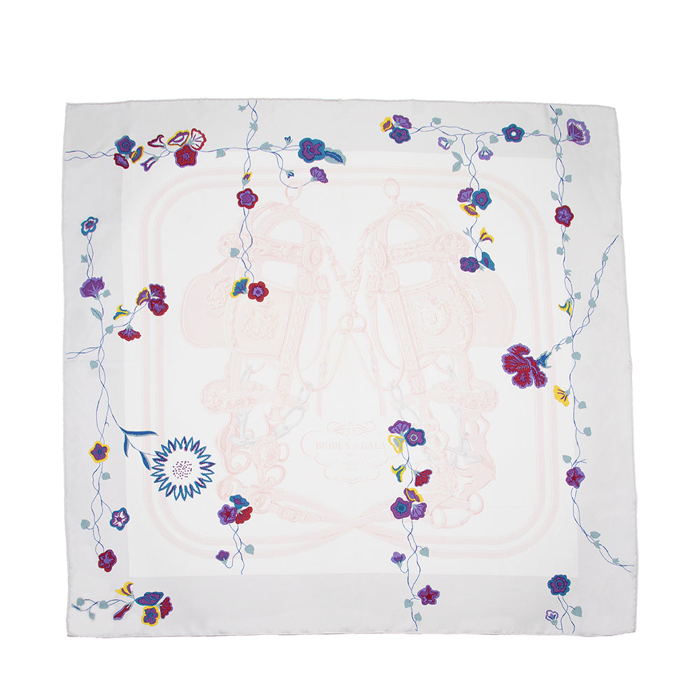 Hermes Silk Brides de Gala Fleuries 90cm Scarf (SHF-17733)