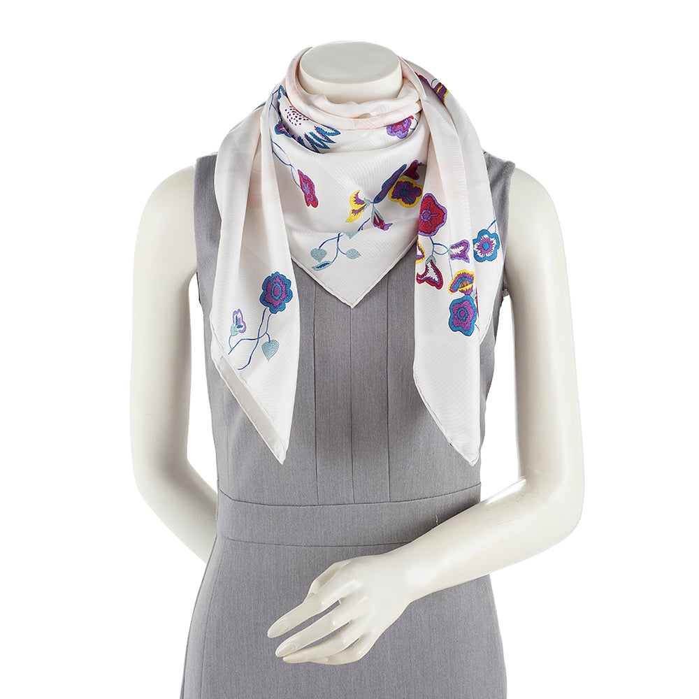 Hermes Silk Brides de Gala Fleuries 90cm Scarf (SHF-17733)