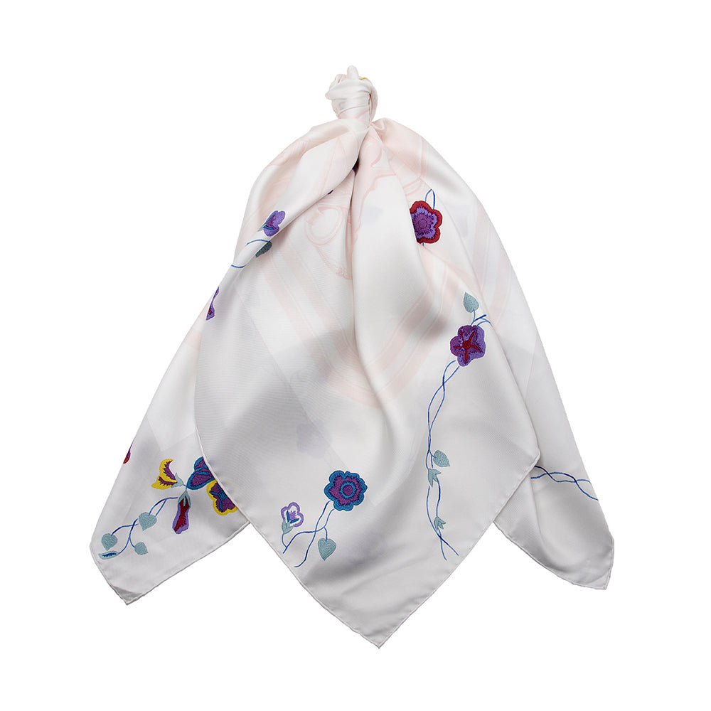 Hermes Silk Brides de Gala Fleuries 90cm Scarf (SHF-17733)