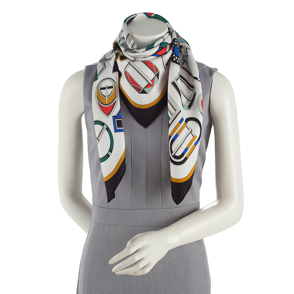 Hermes Silk Carre en Boucles 90cm Scarf (SHF-18456)