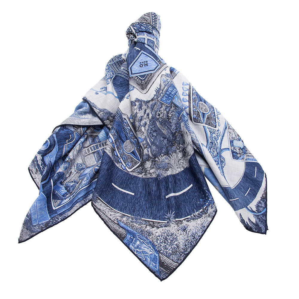 Hermes Silk Cashmere Le Songe De La Licorne 140cm Shawl (SHF-20651)