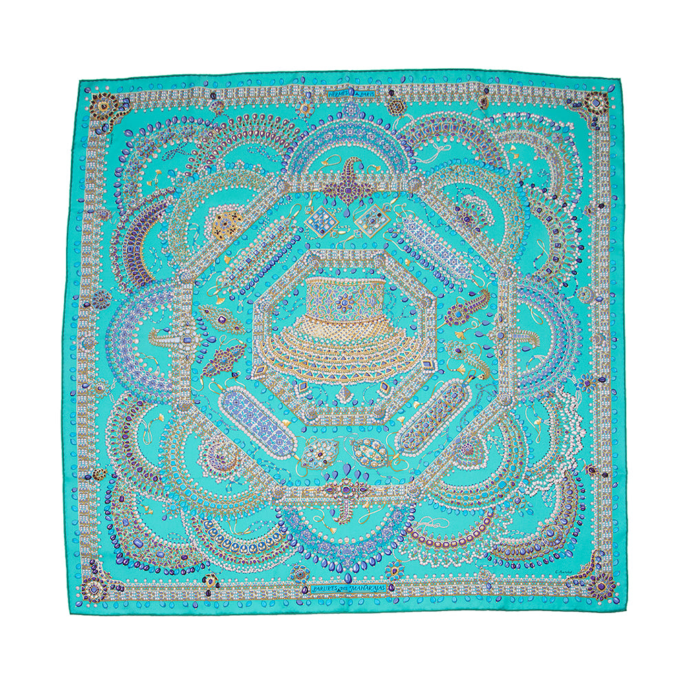 Hermes Silk Parures Des Maharajas 90cm Scarf (SHF-22139)