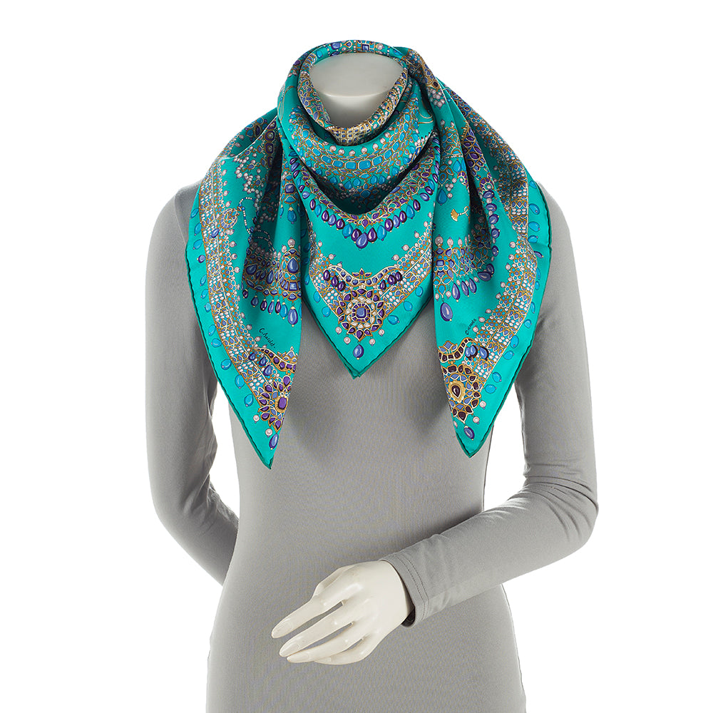 Hermes Silk Parures Des Maharajas 90cm Scarf (SHF-22139)