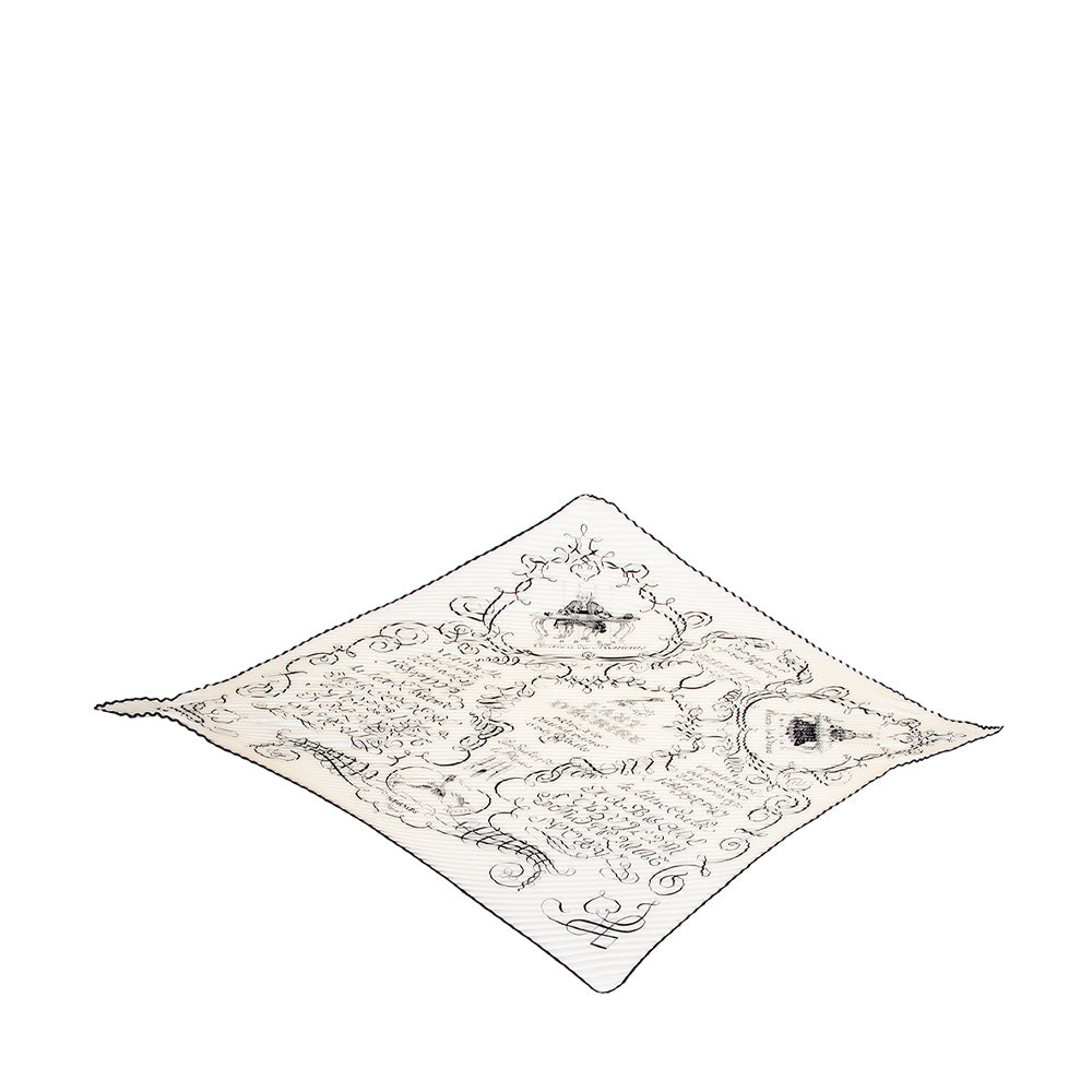 Hermes Silk l'art D'ecrire Plisse Scarf (SHF-18451)