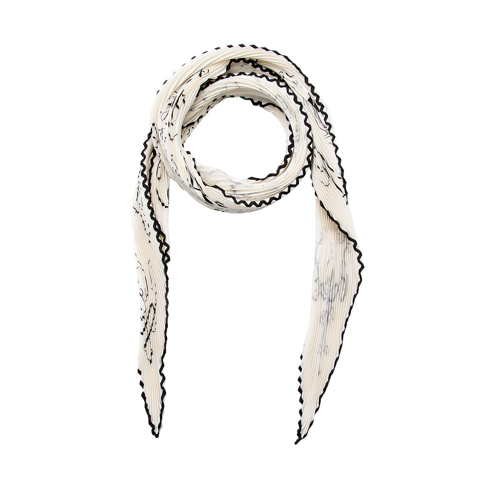 Hermes Silk l'art D'ecrire Plisse Scarf (SHF-18451)
