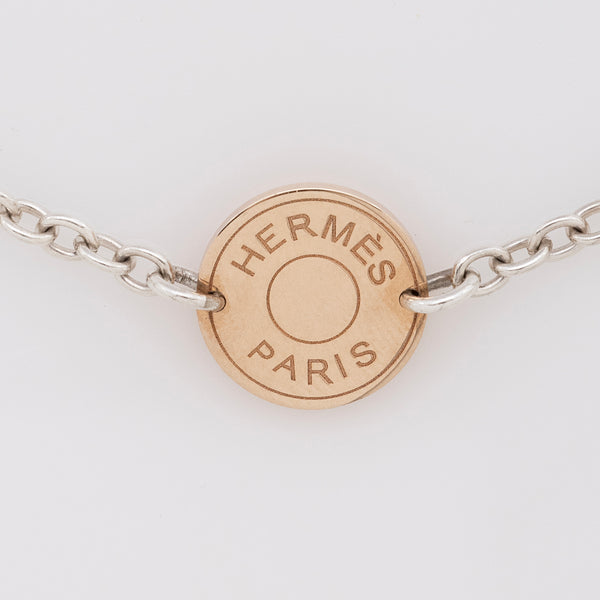 Hermes Sterling Silver and 18K Rose Gold Confettis Bracelet