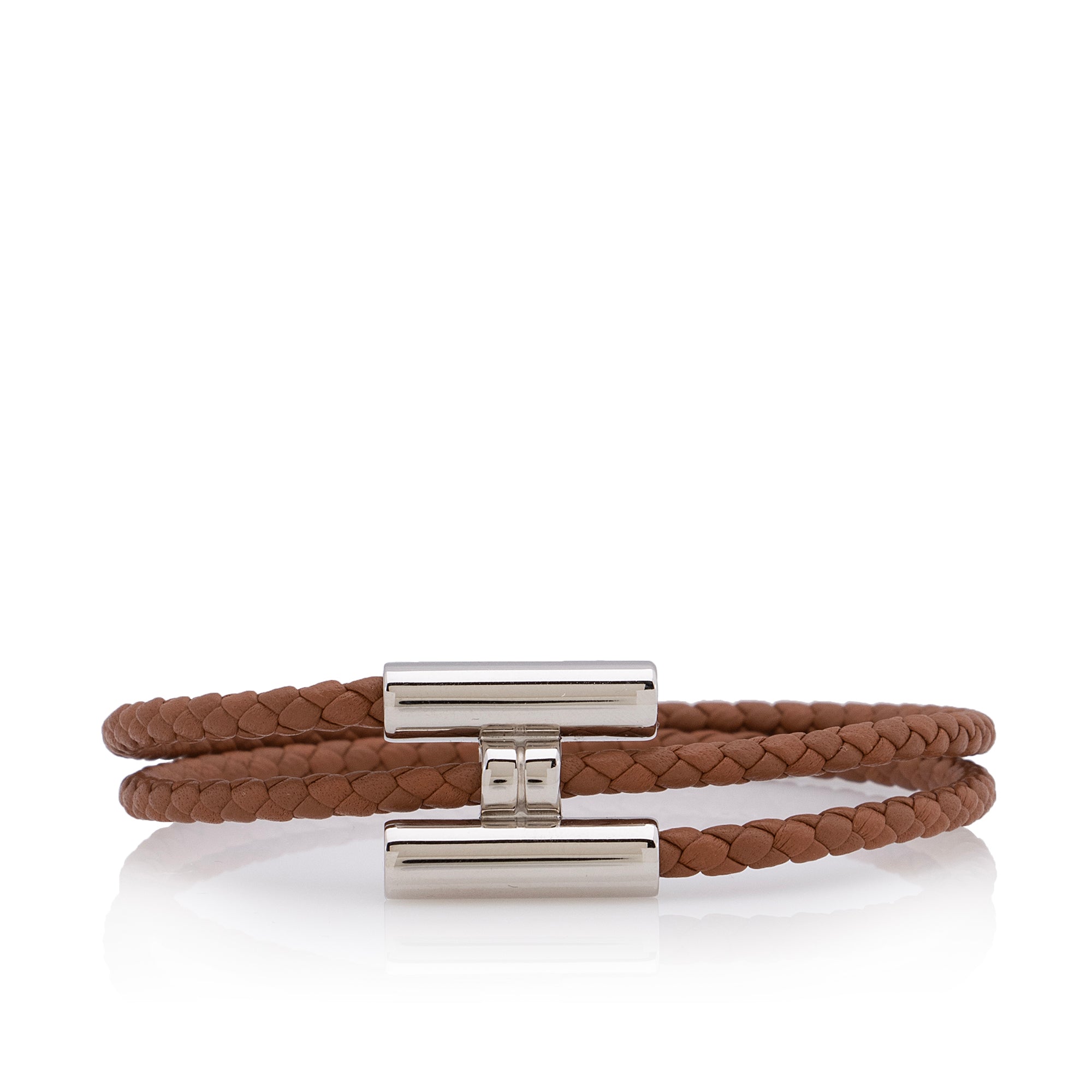 Hermes Swift Calfskin Tournis Tresse Double Tour Bracelet (SHF-bbDs8Y)