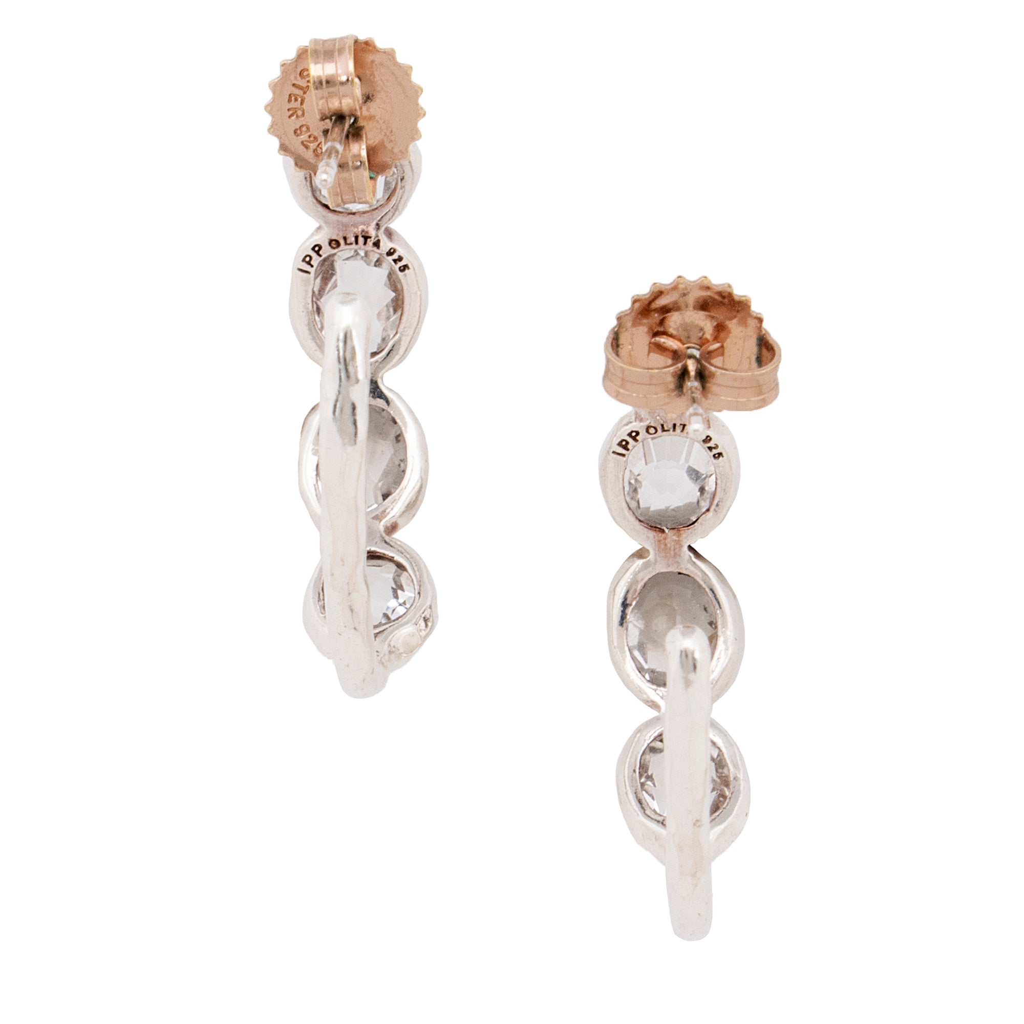 Ippolita Sterling Silver Quartz 4-Stone Small Hoop Earrings (SHF-22225)