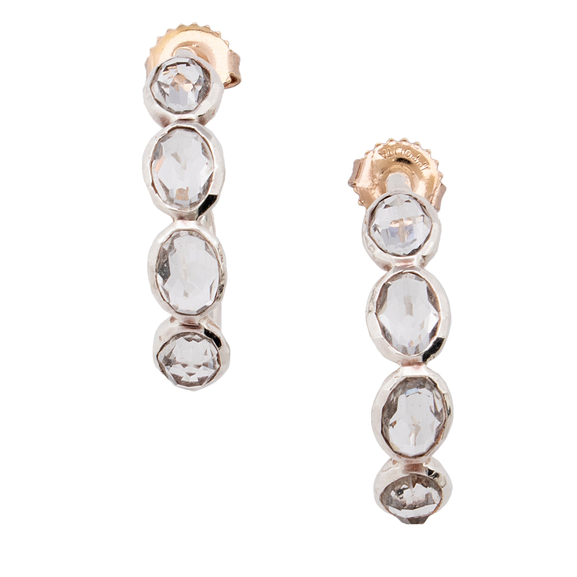 Ippolita Sterling Silver Quartz 4-Stone Small Hoop Earrings (SHF-22225)