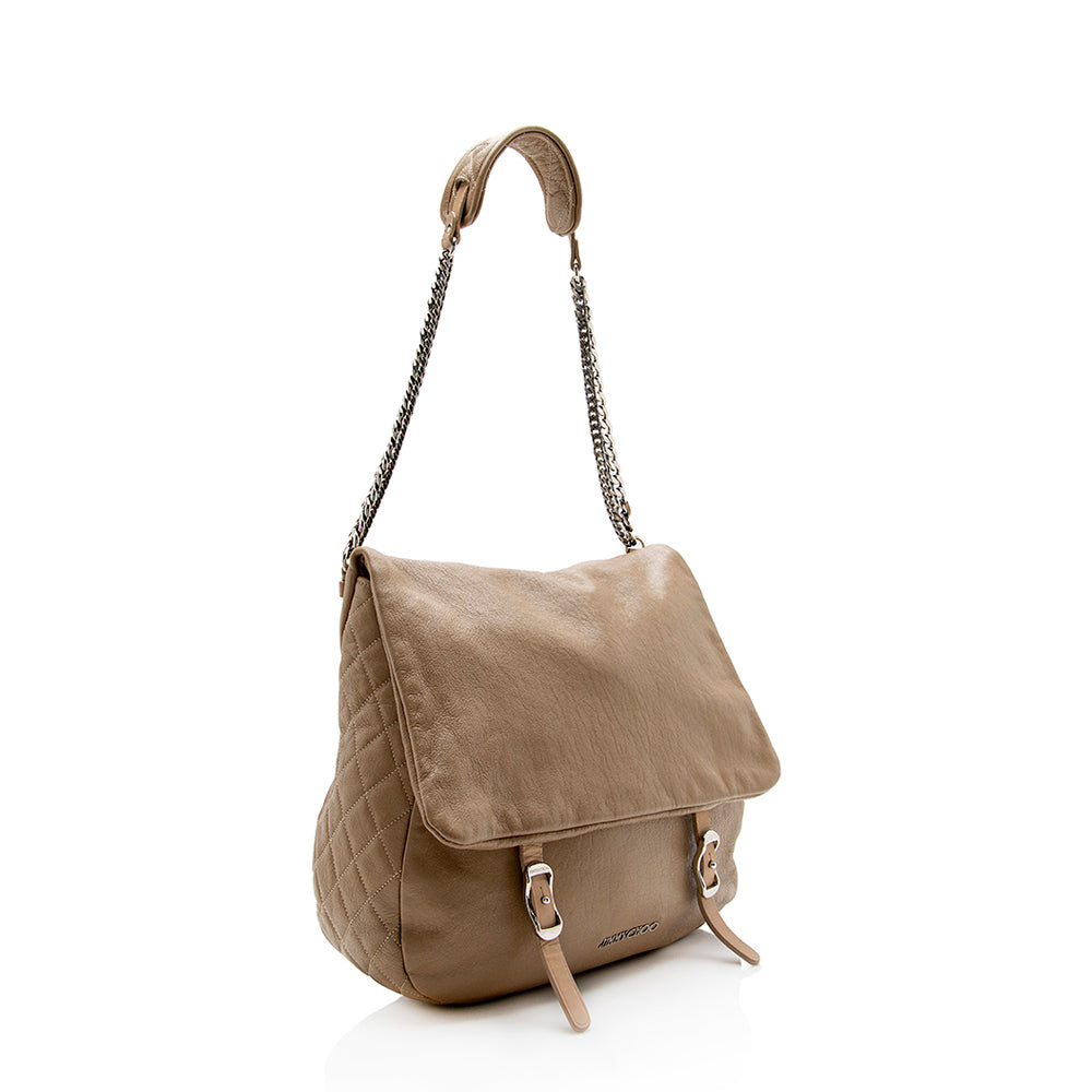 Jimmy Choo Leather Becka Chain Messenger Bag - FINAL SALE (SHF-14165)