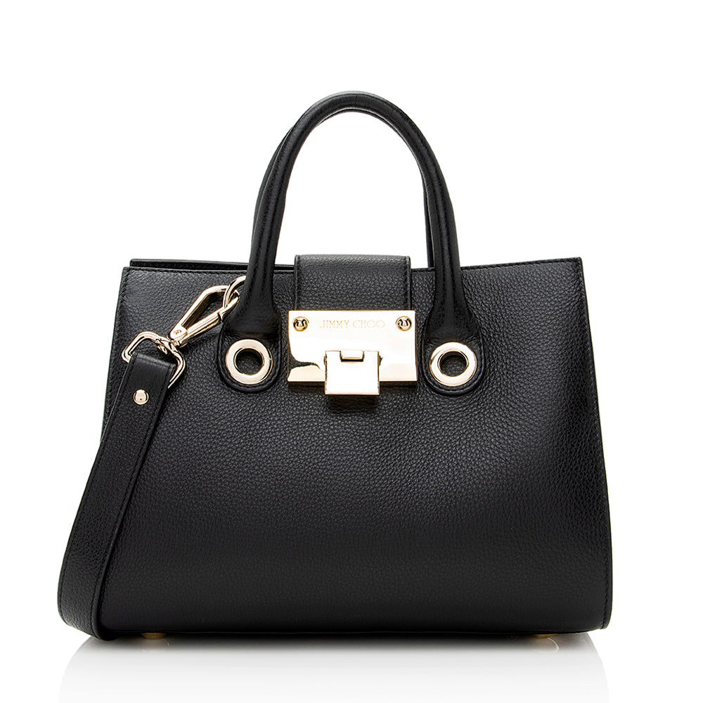 Jimmy Choo Leather Riley Mini Satchel (SHF-21193)