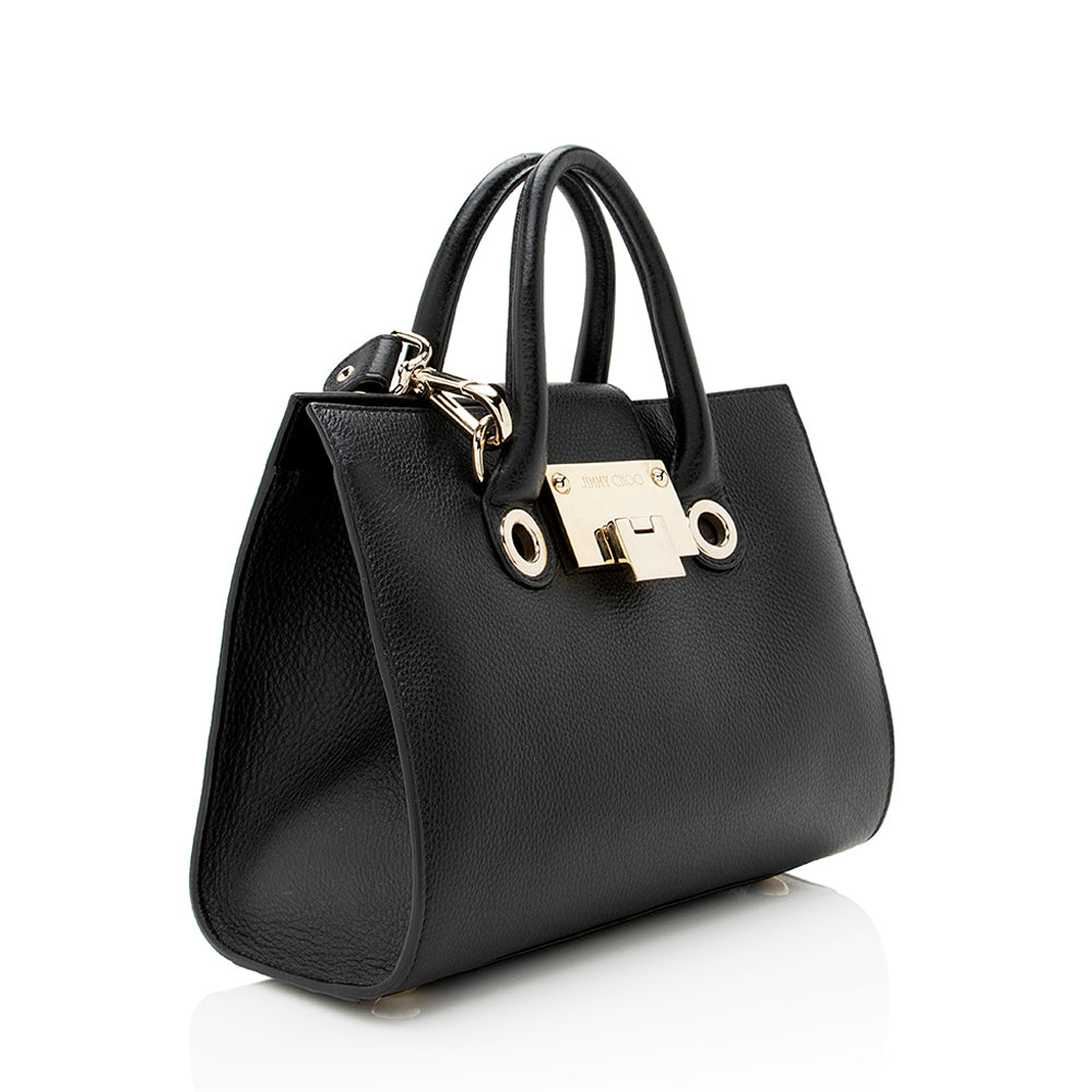 Jimmy Choo Leather Riley Mini Satchel (SHF-21193)