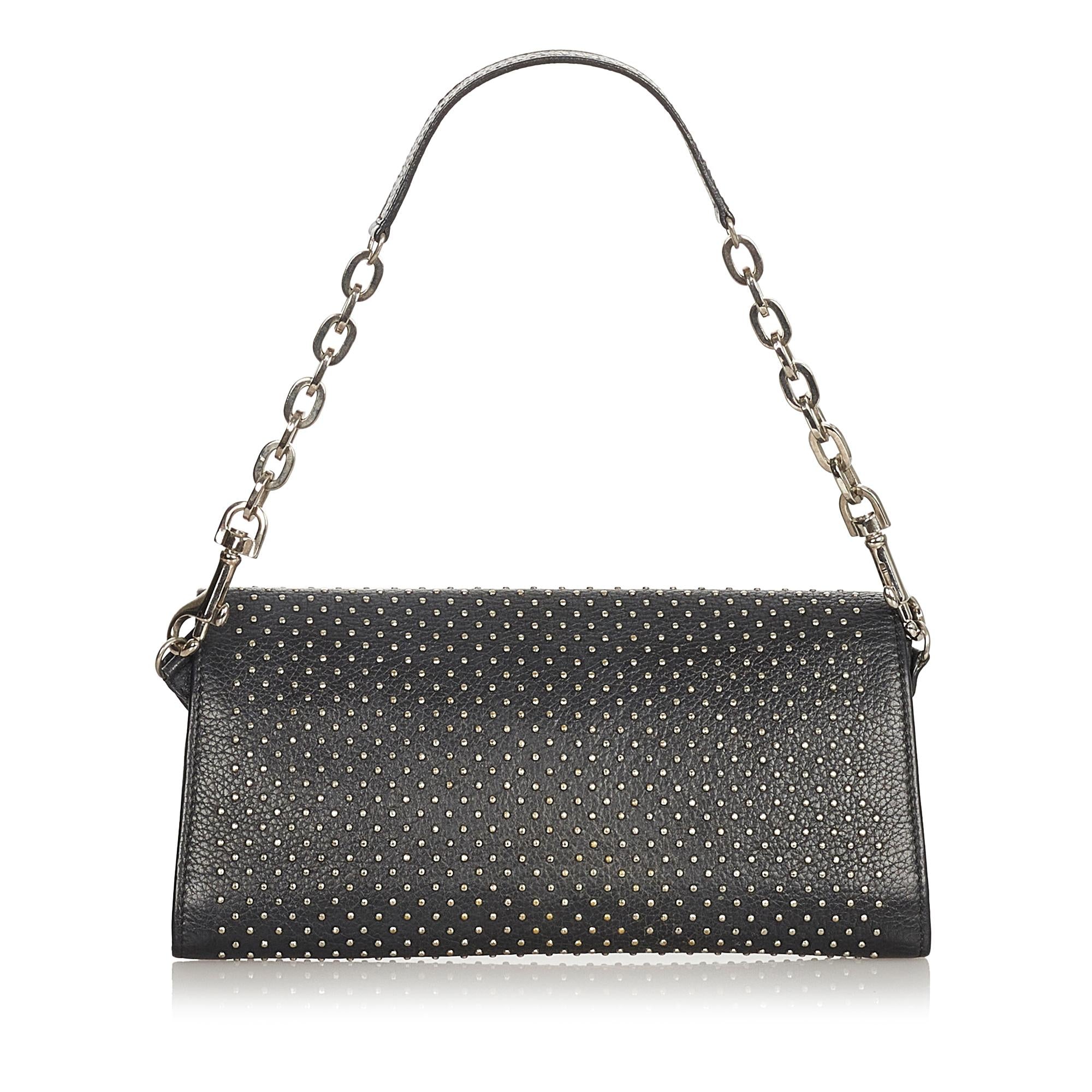Jimmy Choo Studded Leather Baguette (SHG-25938)